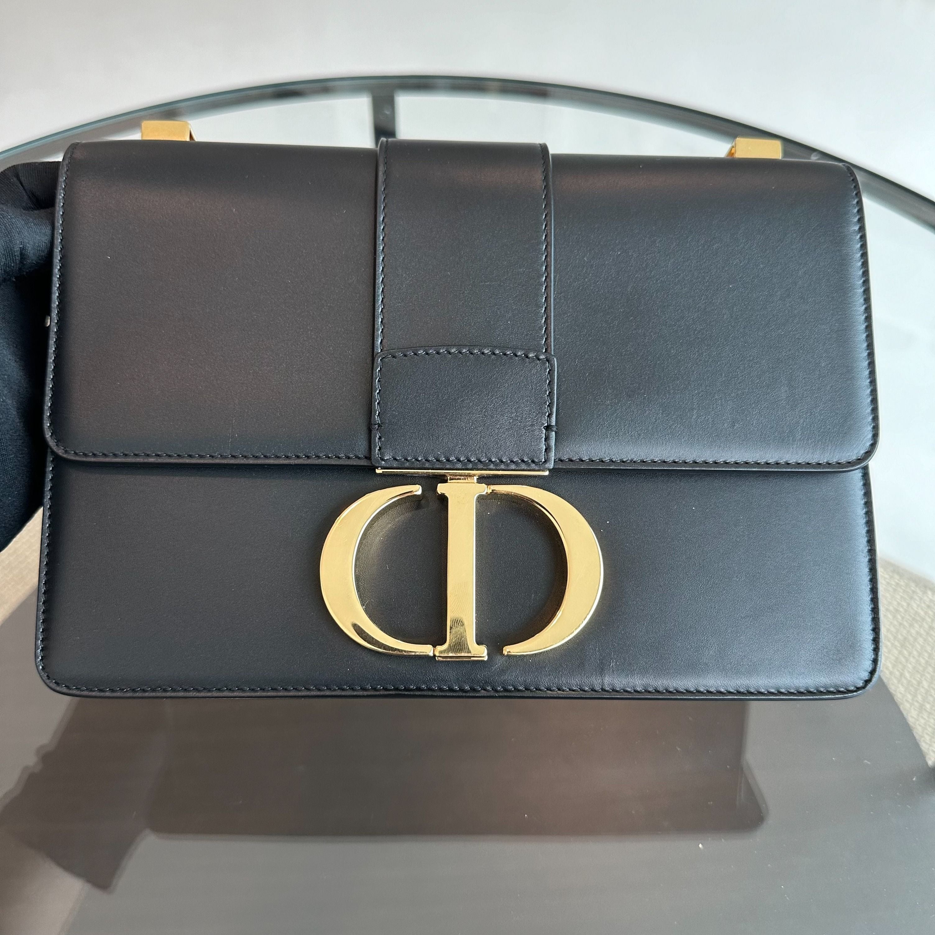 *Full Set, Receipt* Dior Montaigne 30 Calfskin Black GHW - Luxury Evermore