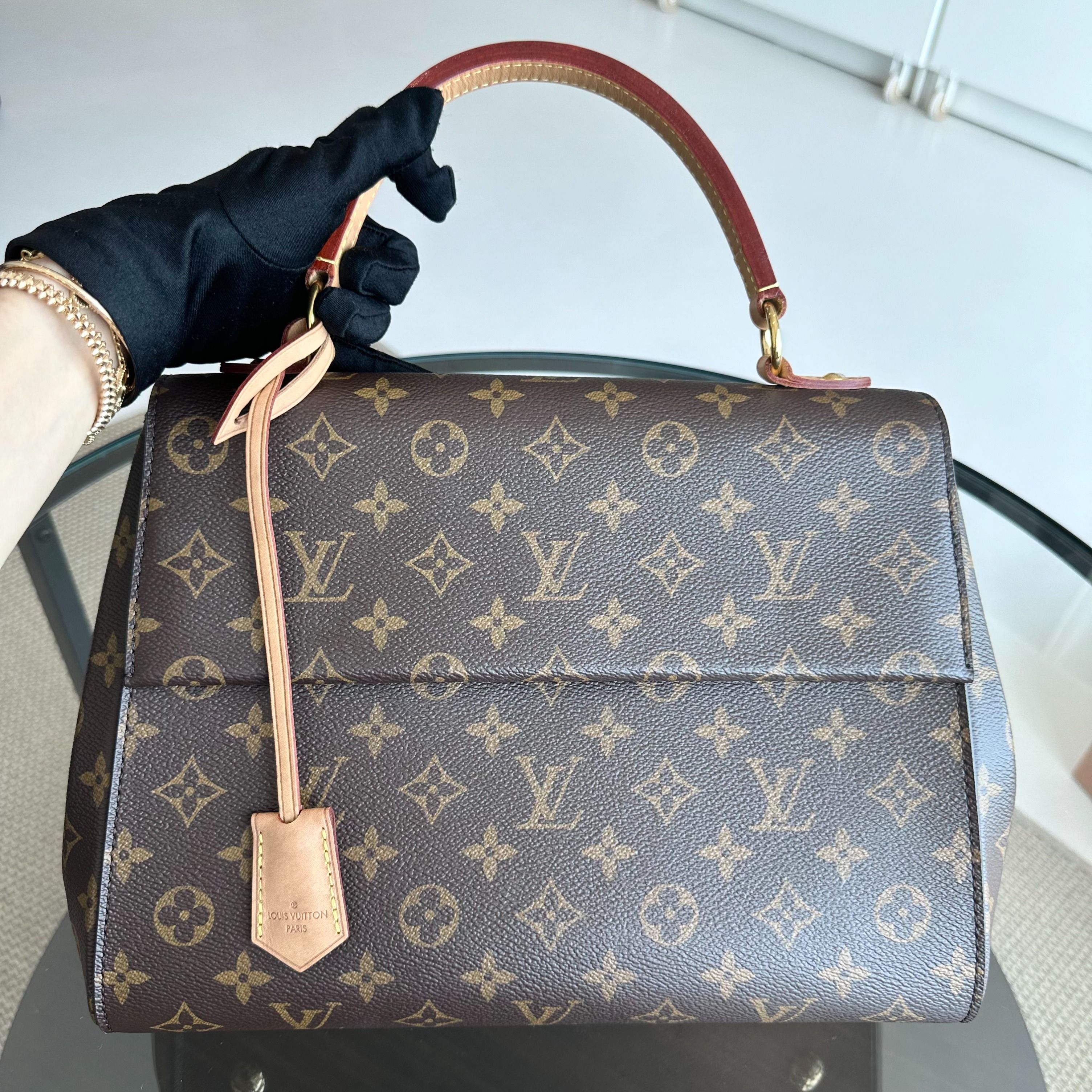 *Full Set, Receipt* Louis Vuitton Cluny MM Monogram Blue Glacial Bag - Luxury Evermore