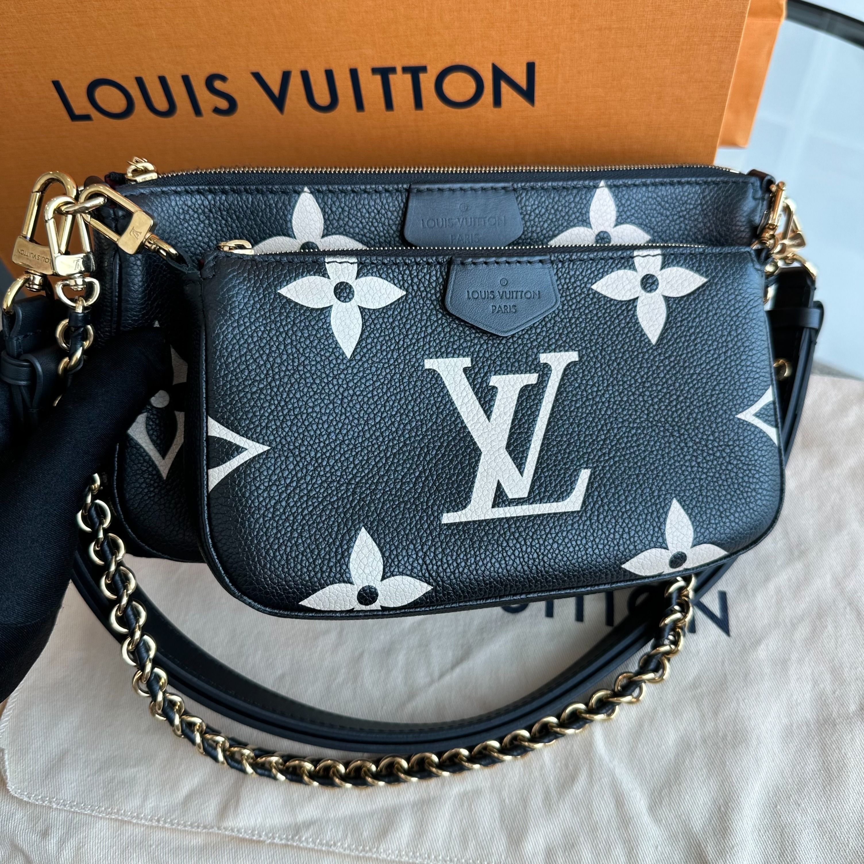 *Full Set, Receipt* LV Multi Pochette Monogram Empriente Leather Noir Louis Vuitton - Luxury Evermore