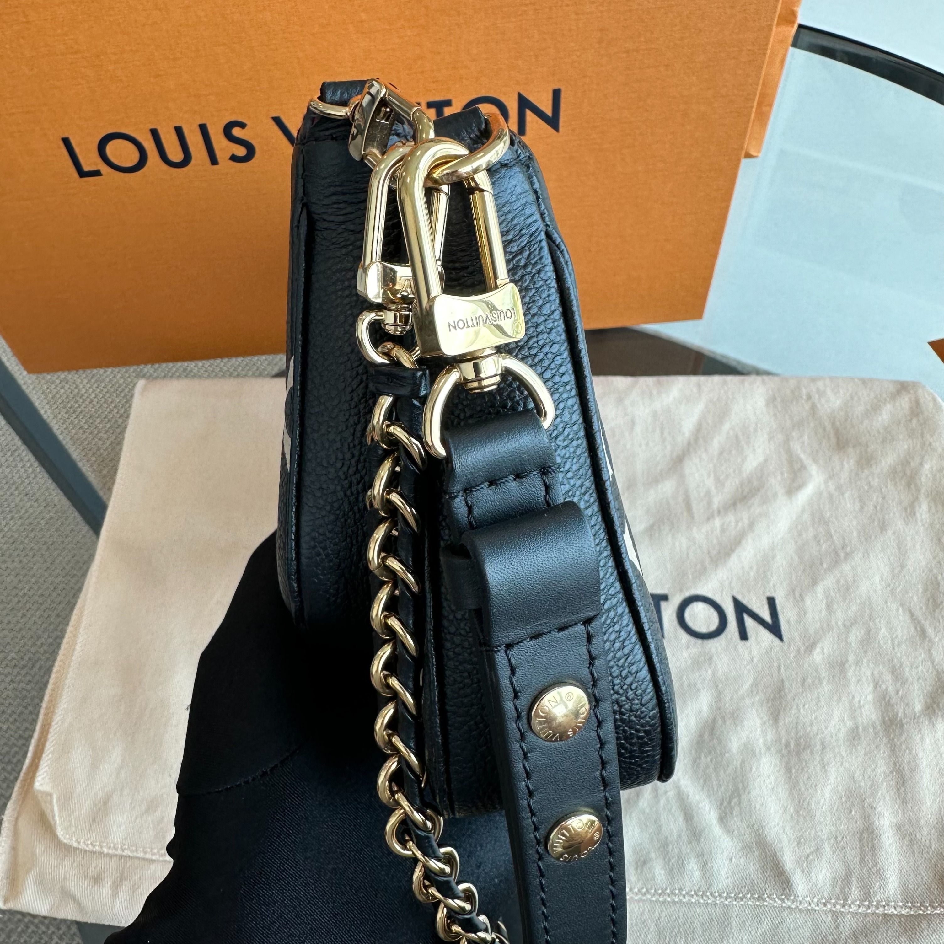 *Full Set, Receipt* LV Multi Pochette Monogram Empriente Leather Noir Louis Vuitton - Luxury Evermore