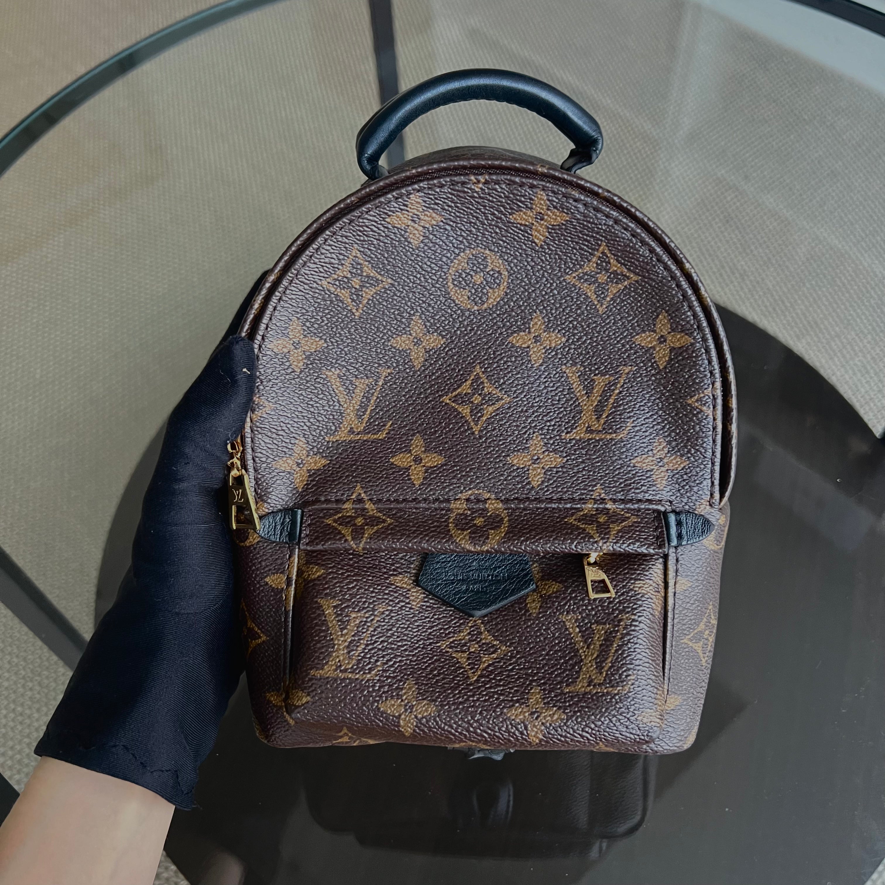 *Full Set, Receipt* LV Palm Spring Mini Monogram Canvas Backpack Louis Vuitton - Luxury Evermore