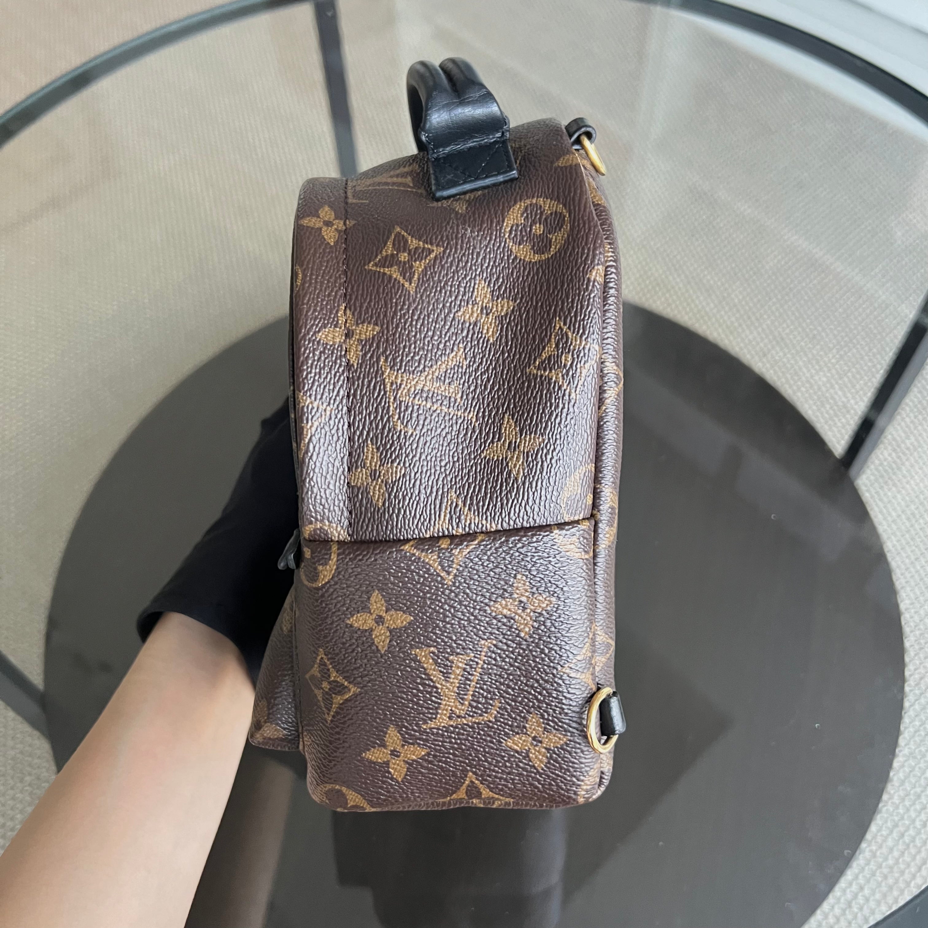 *Full Set, Receipt* LV Palm Spring Mini Monogram Canvas Backpack Louis Vuitton - Luxury Evermore