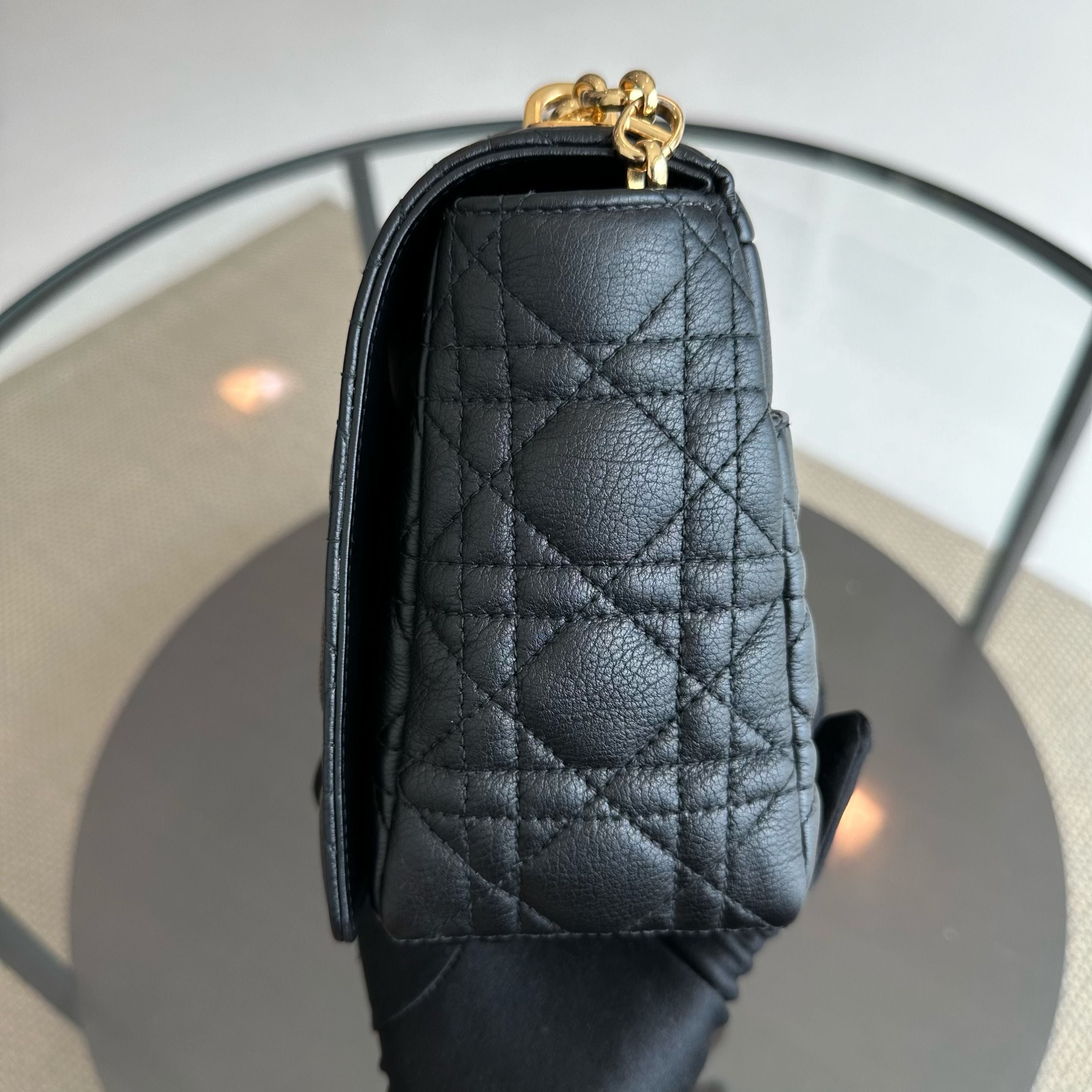 Dior Caro Large - Cannage Calfskin Black GHW