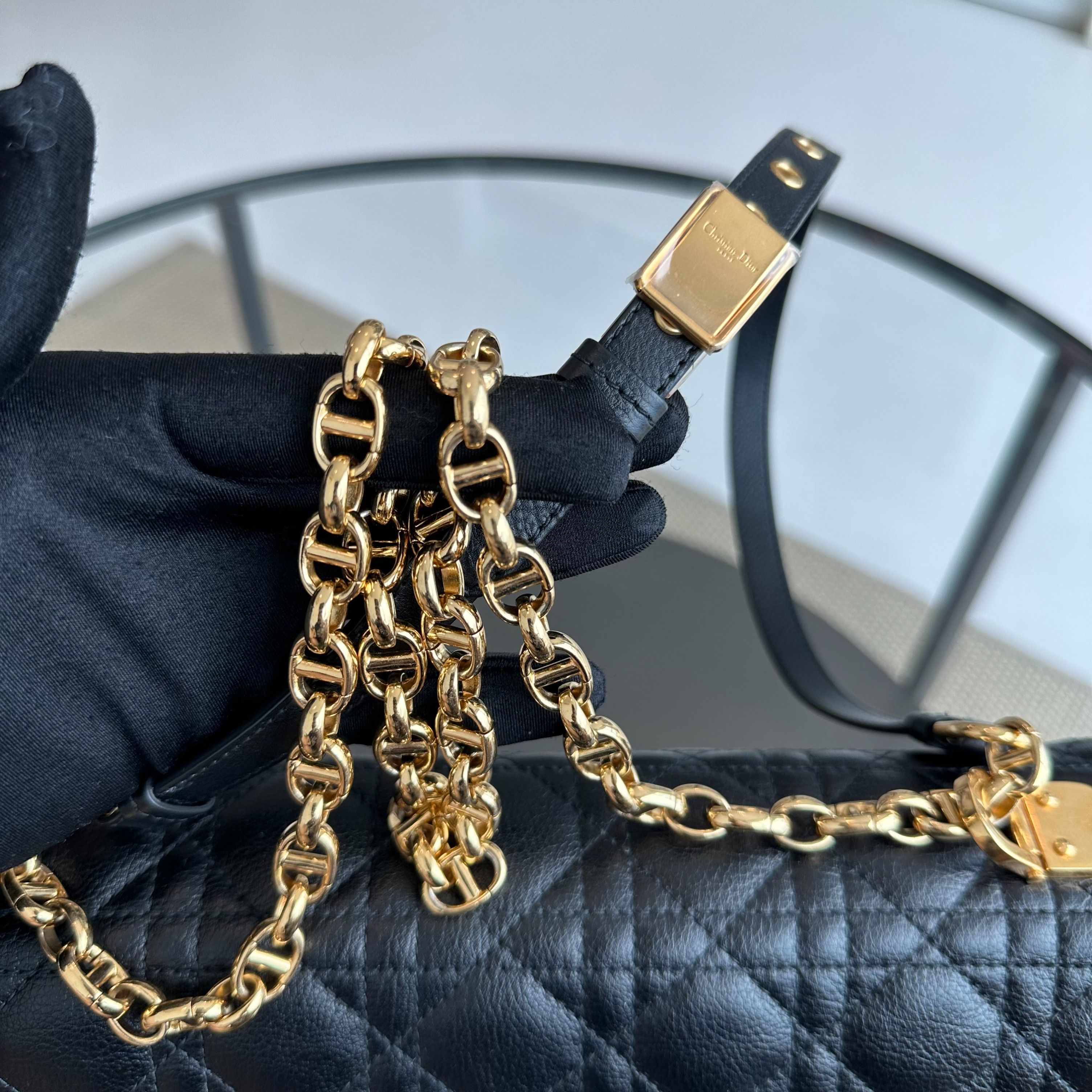 Dior Caro Large - Cannage Calfskin Black GHW