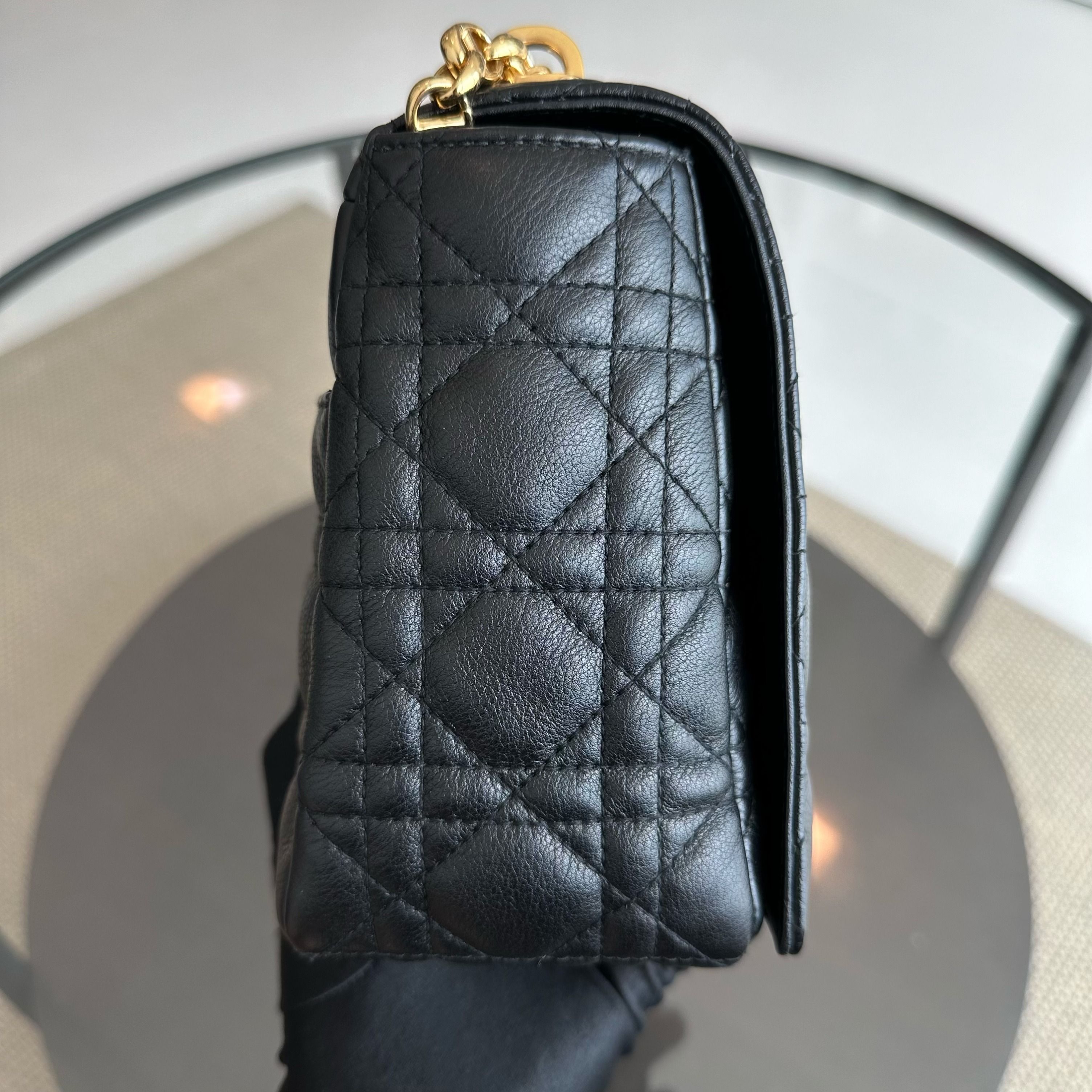 Dior Caro Large - Cannage Calfskin Black GHW