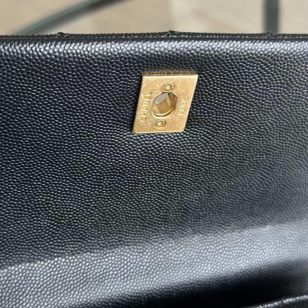 *Like New* Chanel Caviar Coco Handle Small Quilted Calfskin Exotic Handle Black GHW No 26 - Luxury Evermore