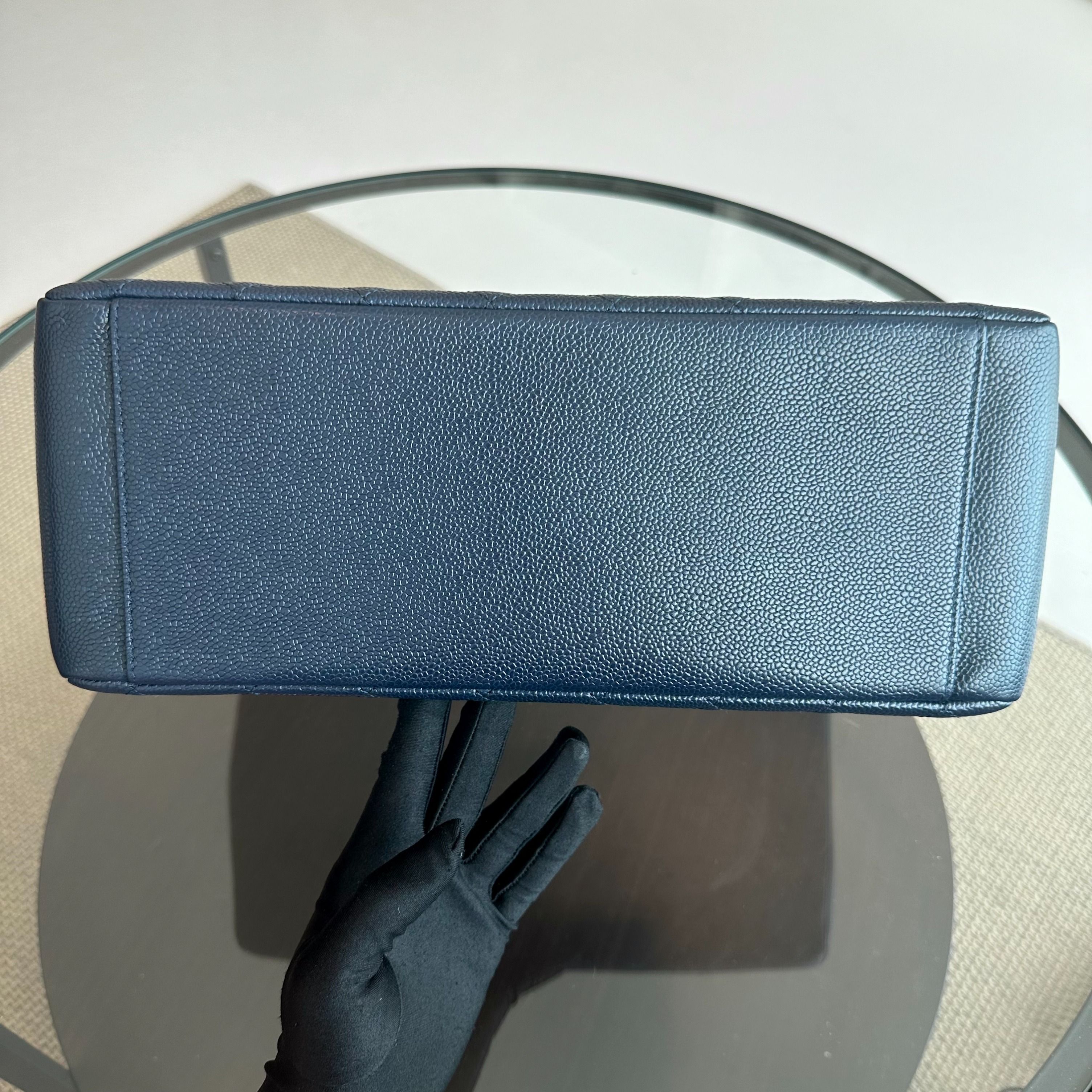 *Like New* Chanel Caviar GST Grand Shopping Tote Dark Blue No 19 - Luxury Evermore