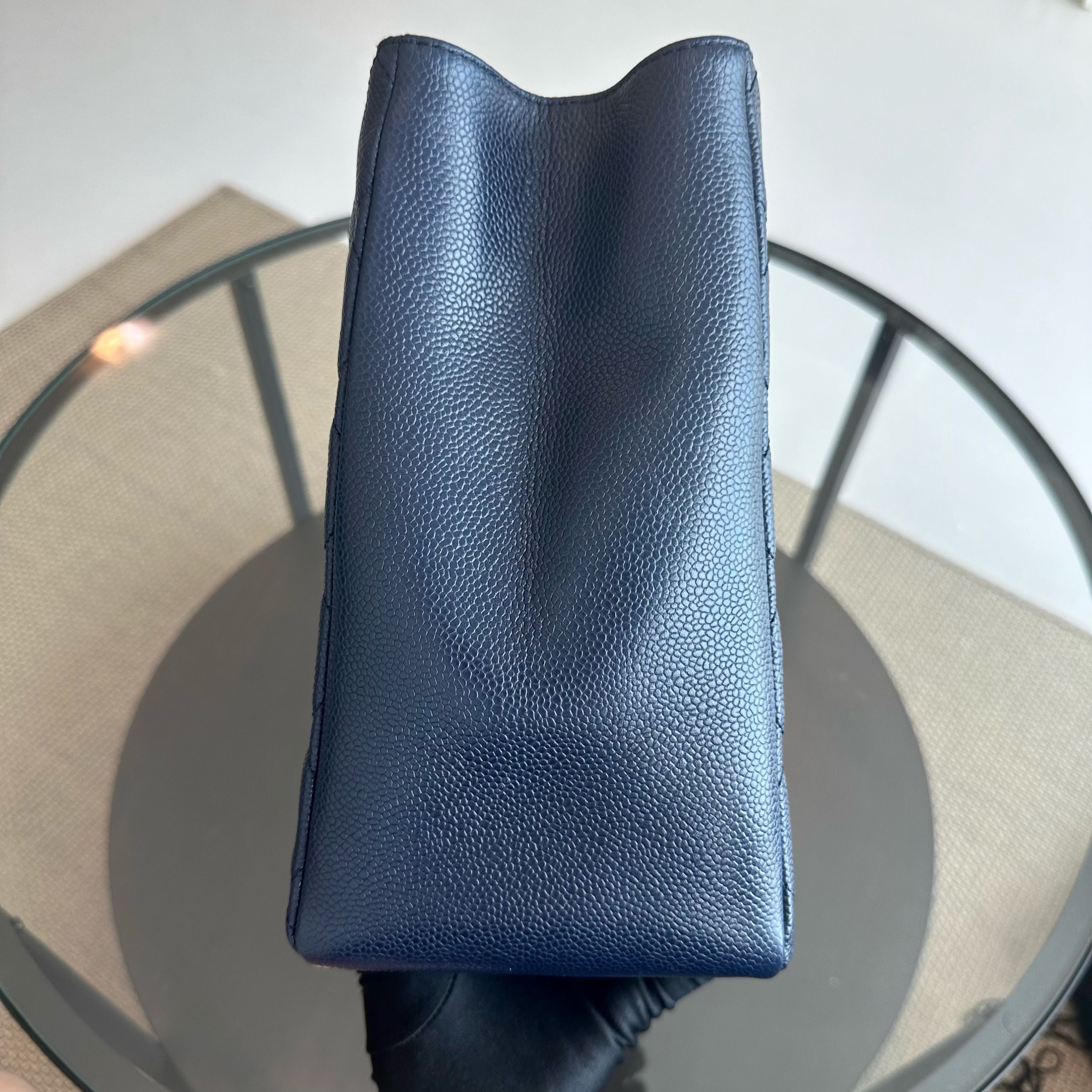*Like New* Chanel Caviar GST Grand Shopping Tote Dark Blue No 19 - Luxury Evermore