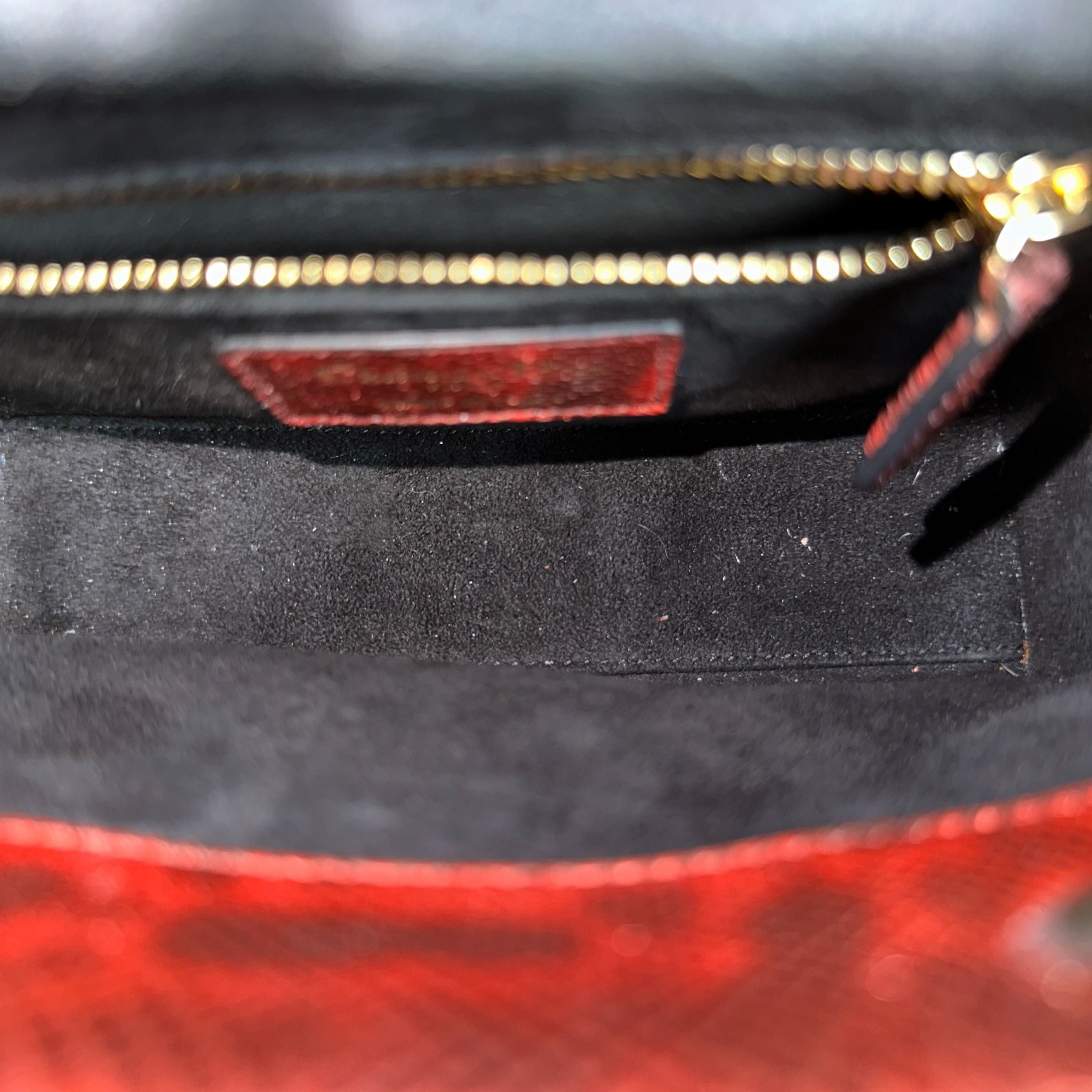 *Lizard, Chain Strap* Dior Lady Mini Exotic Lizard Leather Dark Red GHW - Luxury Evermore