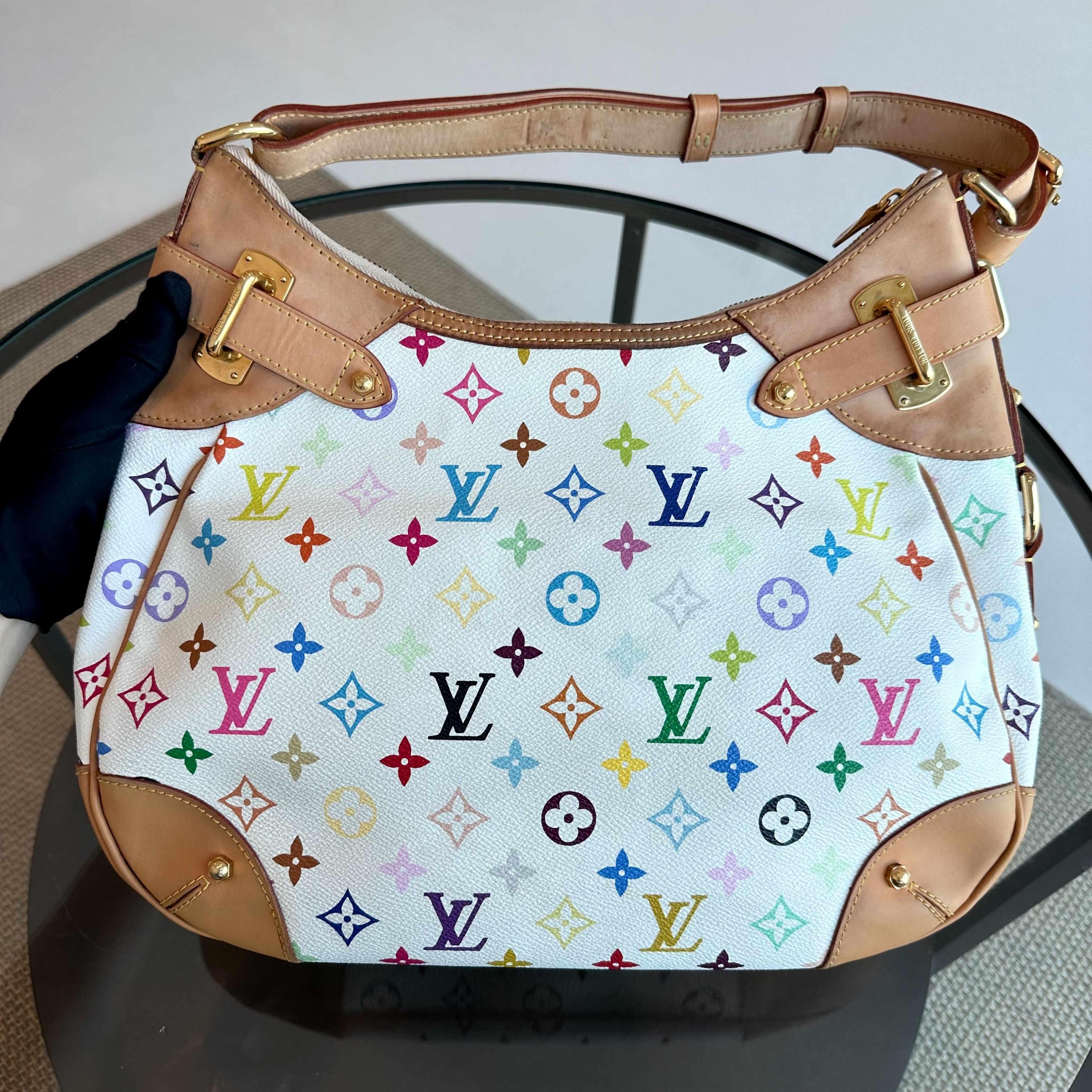Louis Vuitton LV Greta Multicolor Vintage White Monogram - Luxury Evermore
