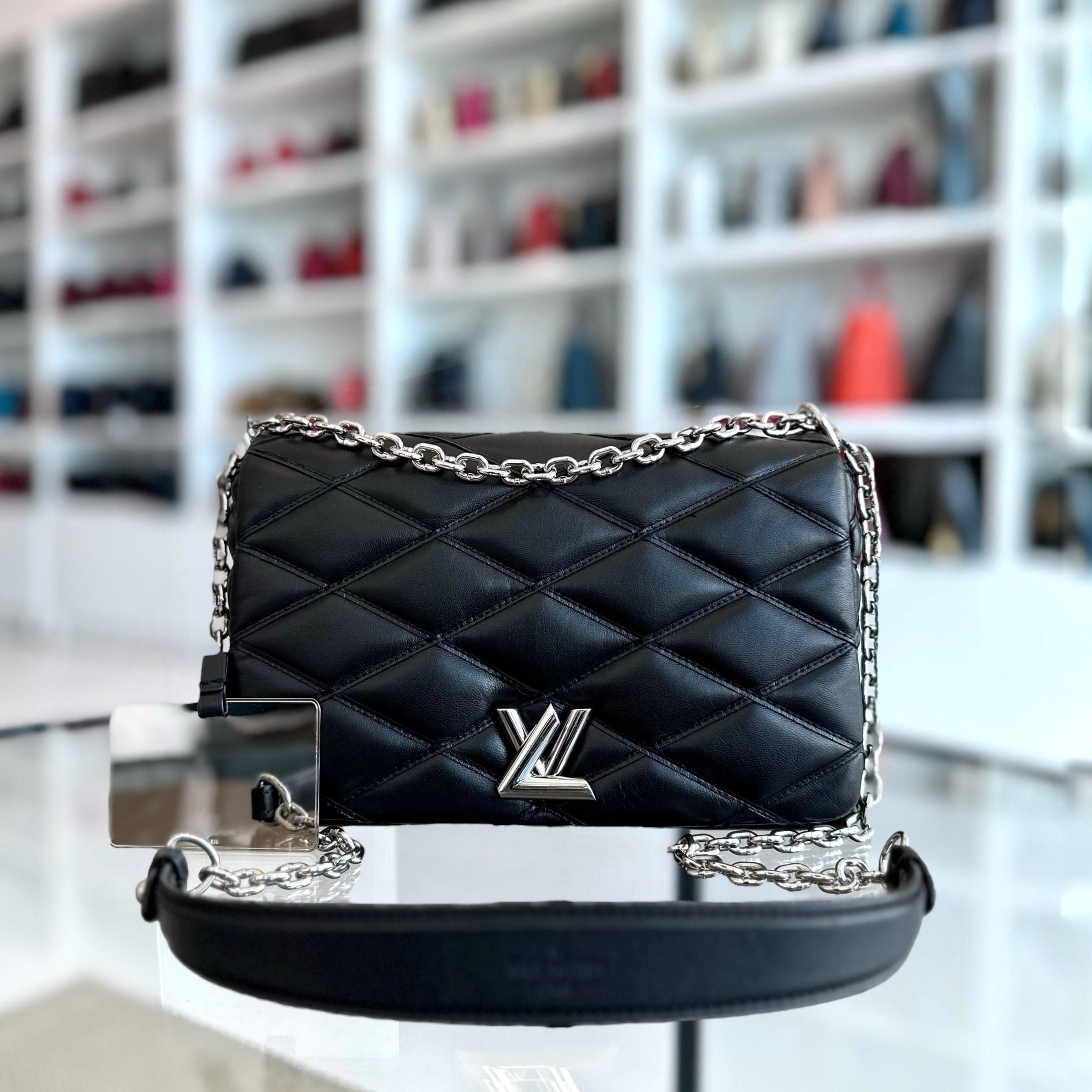 Louis Vuitton LV Malletage Twist Go-14 MM Black SHW Shoulder Bag - Luxury Evermore