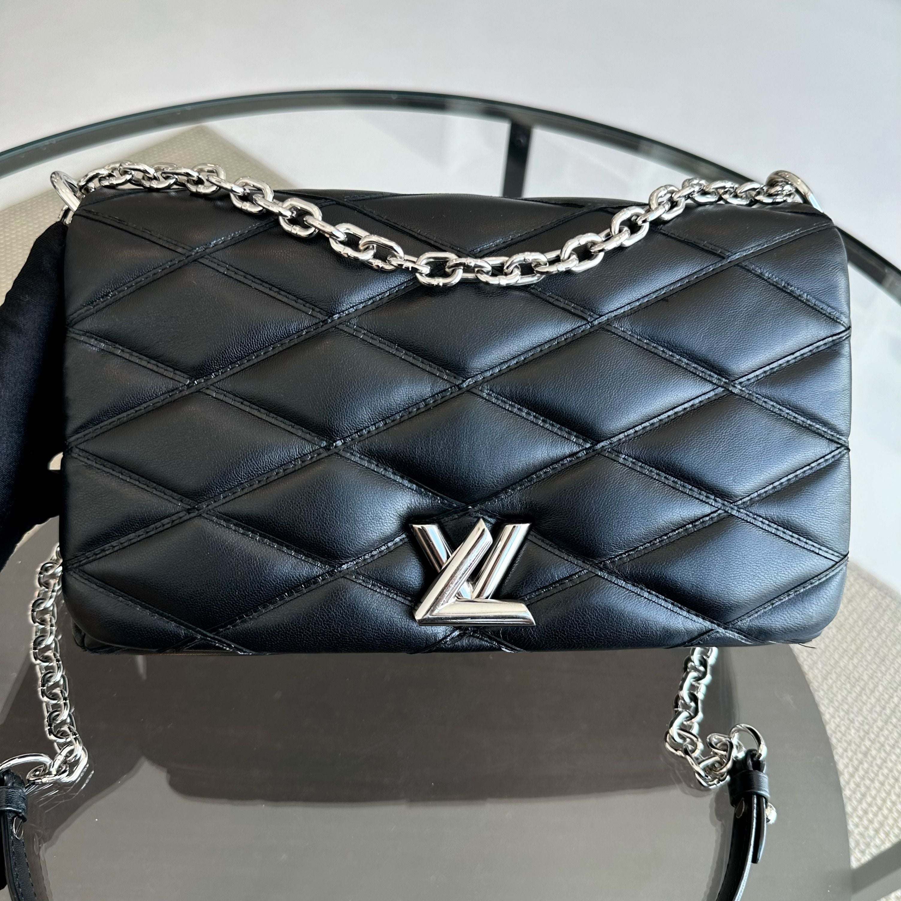 Louis Vuitton LV Malletage Twist Go-14 MM Black SHW Shoulder Bag - Luxury Evermore