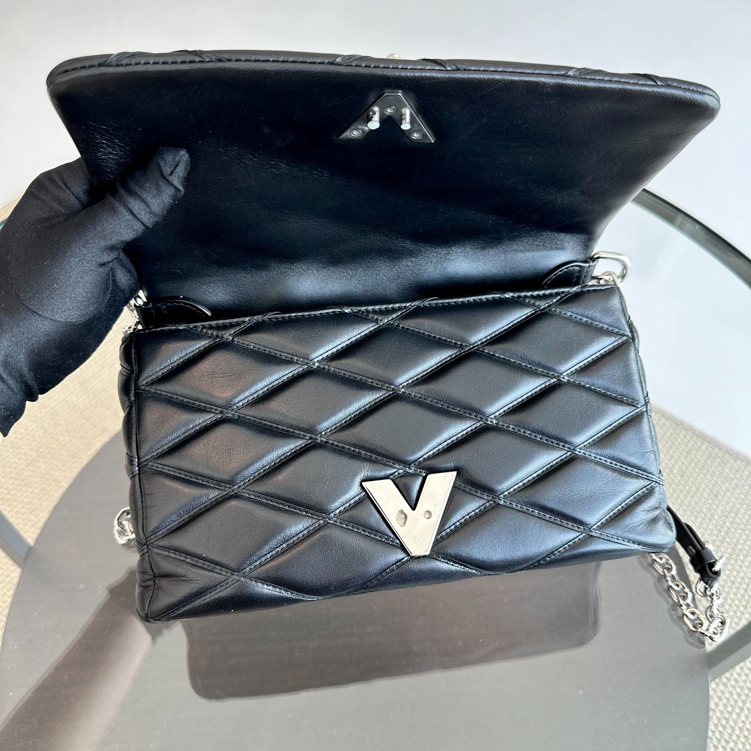 Louis Vuitton LV Malletage Twist Go-14 MM Black SHW Shoulder Bag - Luxury Evermore