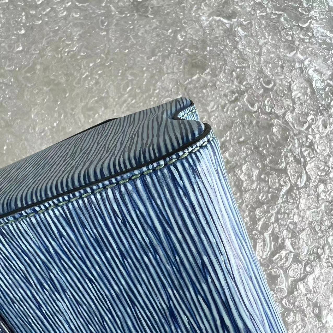 LV Twist MM EPI Leather Light Blue Two Tone Hardware Louis Vuitton - Luxury Evermore