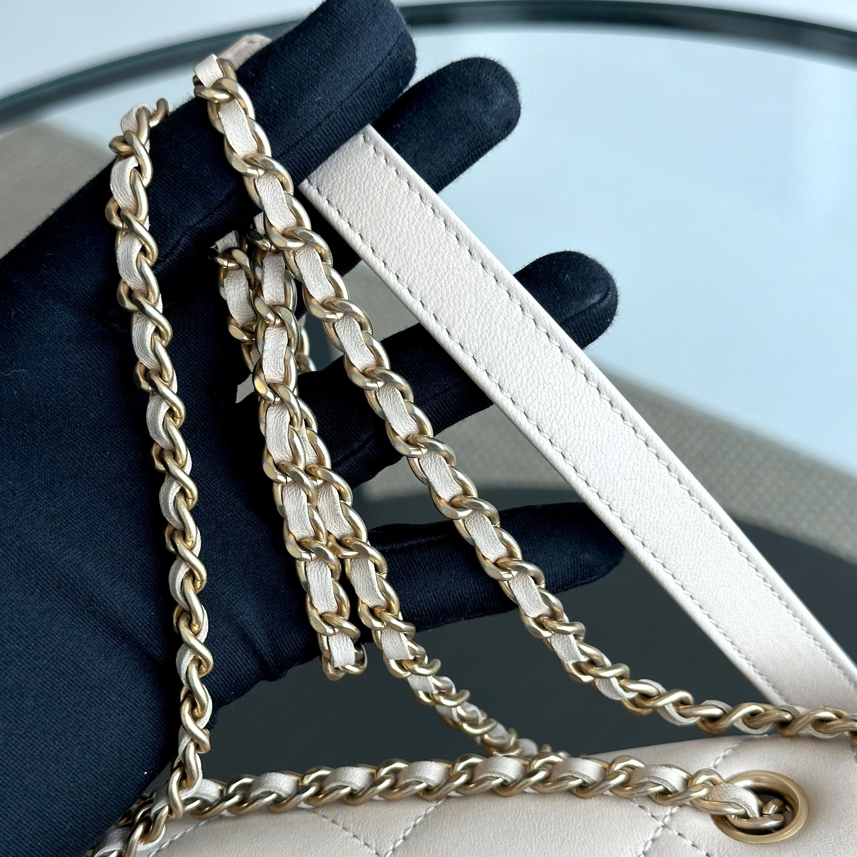 *Modern Reissue 2015* Chanel Diana Jumbo 28CM Quilted Lambskin Beige GHW No 20 - Luxury Evermore