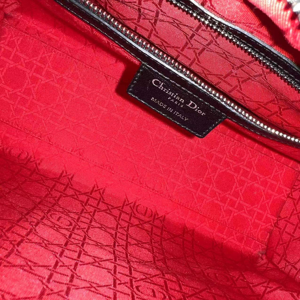 *No Strap* Dior Lady Large Cannage Lambskin Black SHW - Luxury Evermore