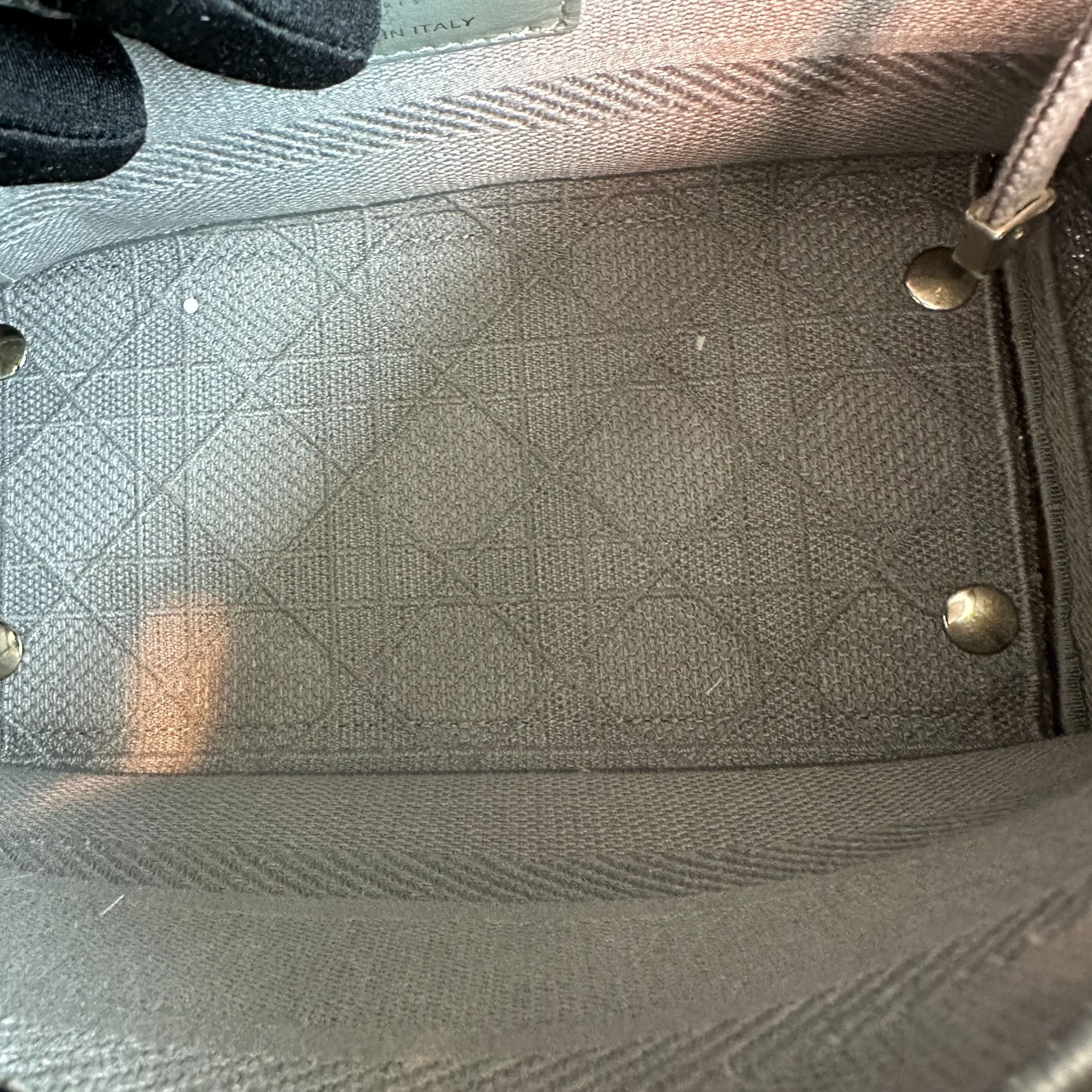*Reciept* Dior Lady D-Lite Grey Cannage Embroidery GHW - Luxury Evermore