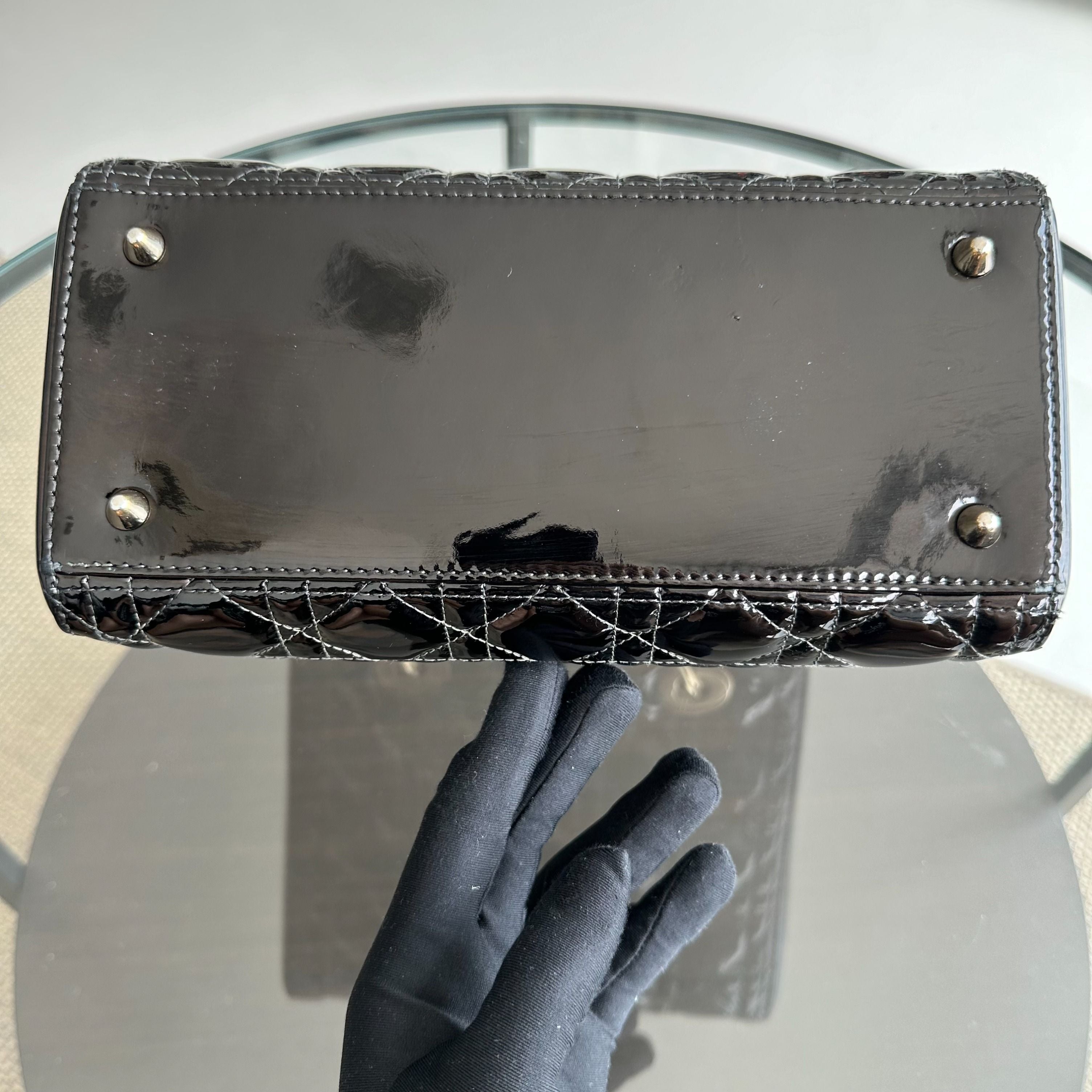 *Recolor* Dior Lady Medium Cannage Patent Leather Black GHW - Luxury Evermore