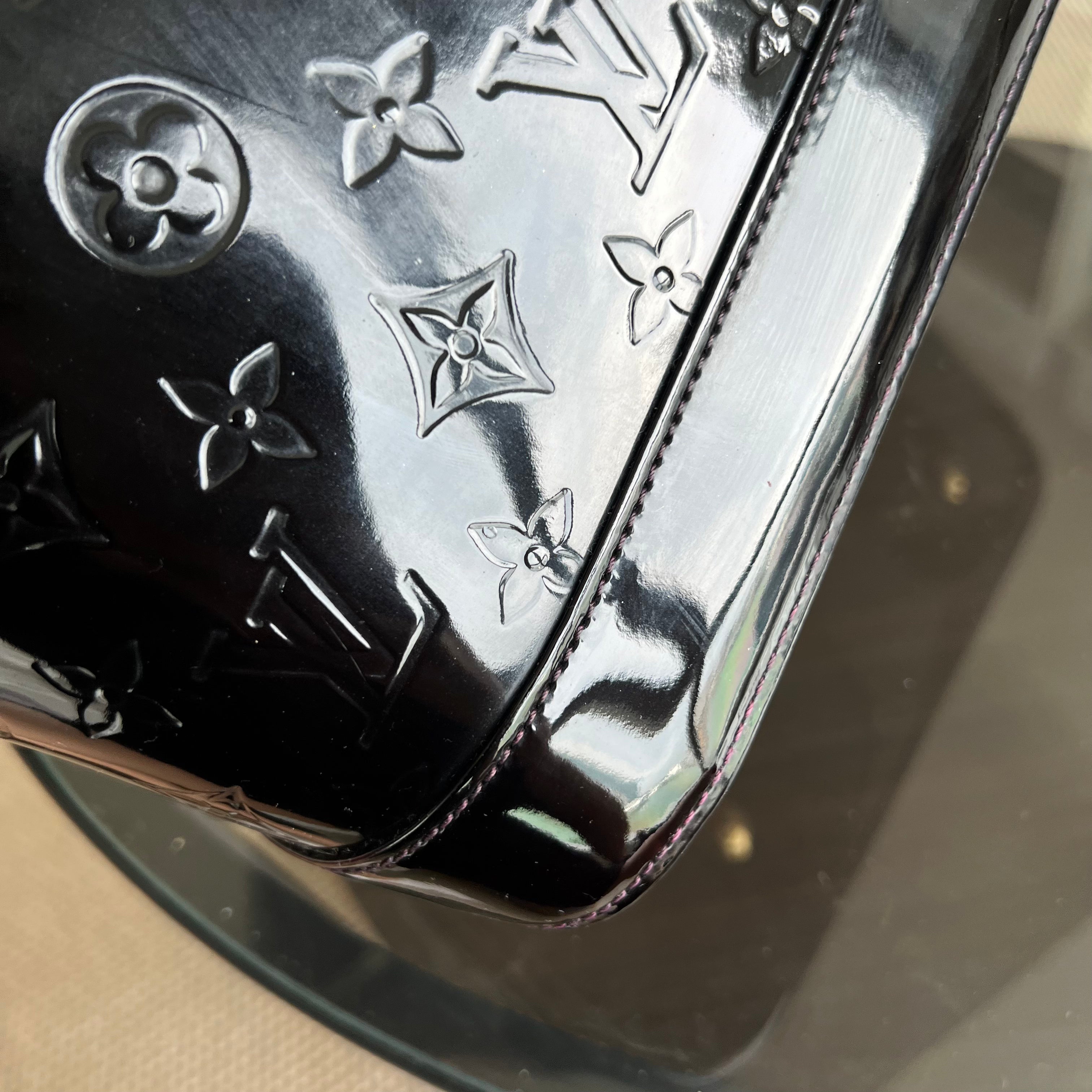 *Recolor* Louis Vuitton LV Alma MM Vernis Patent Leather Black GHW - Luxury Evermore