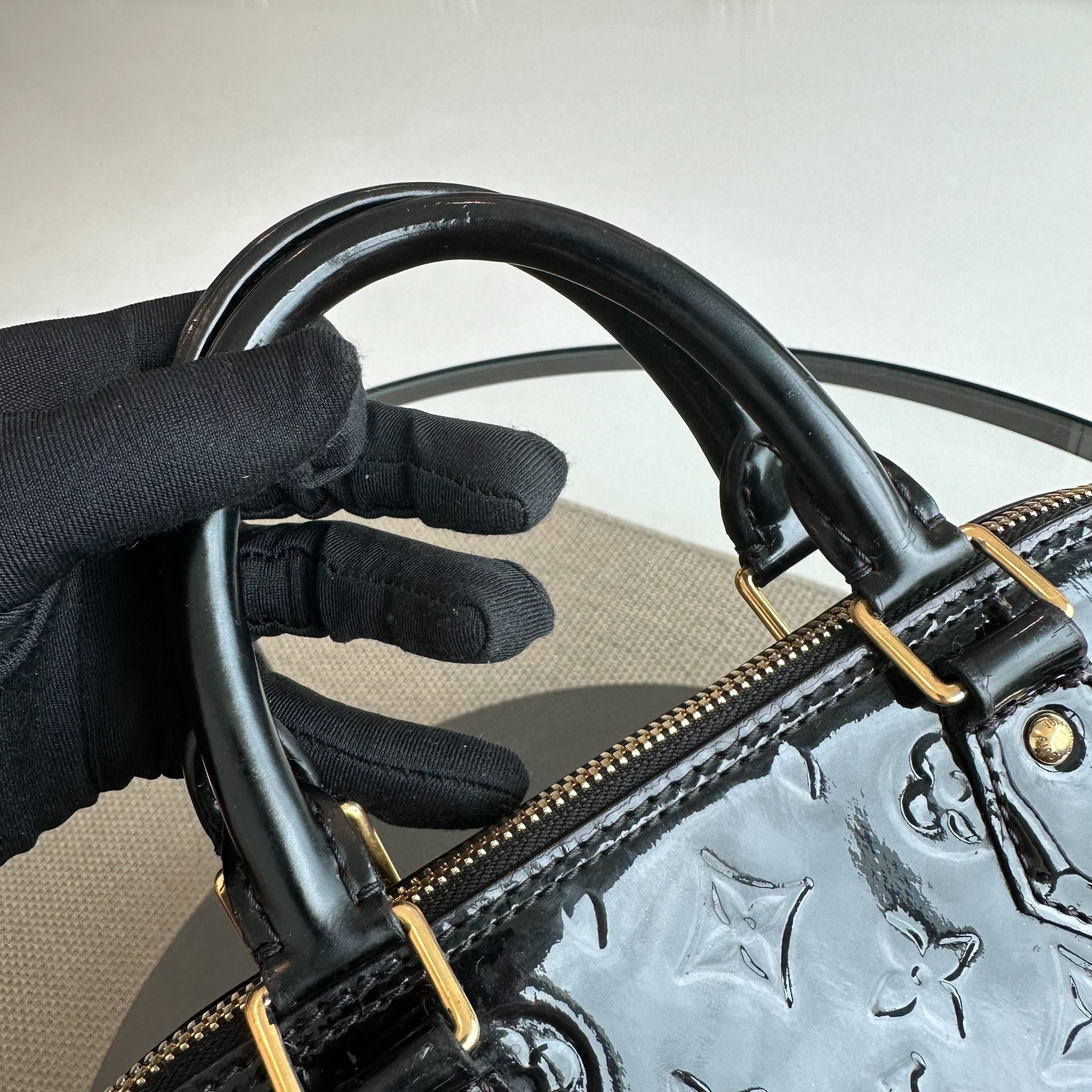 *Recolor* Louis Vuitton LV Alma PM Vernis Patent Leather Black GHW - Luxury Evermore