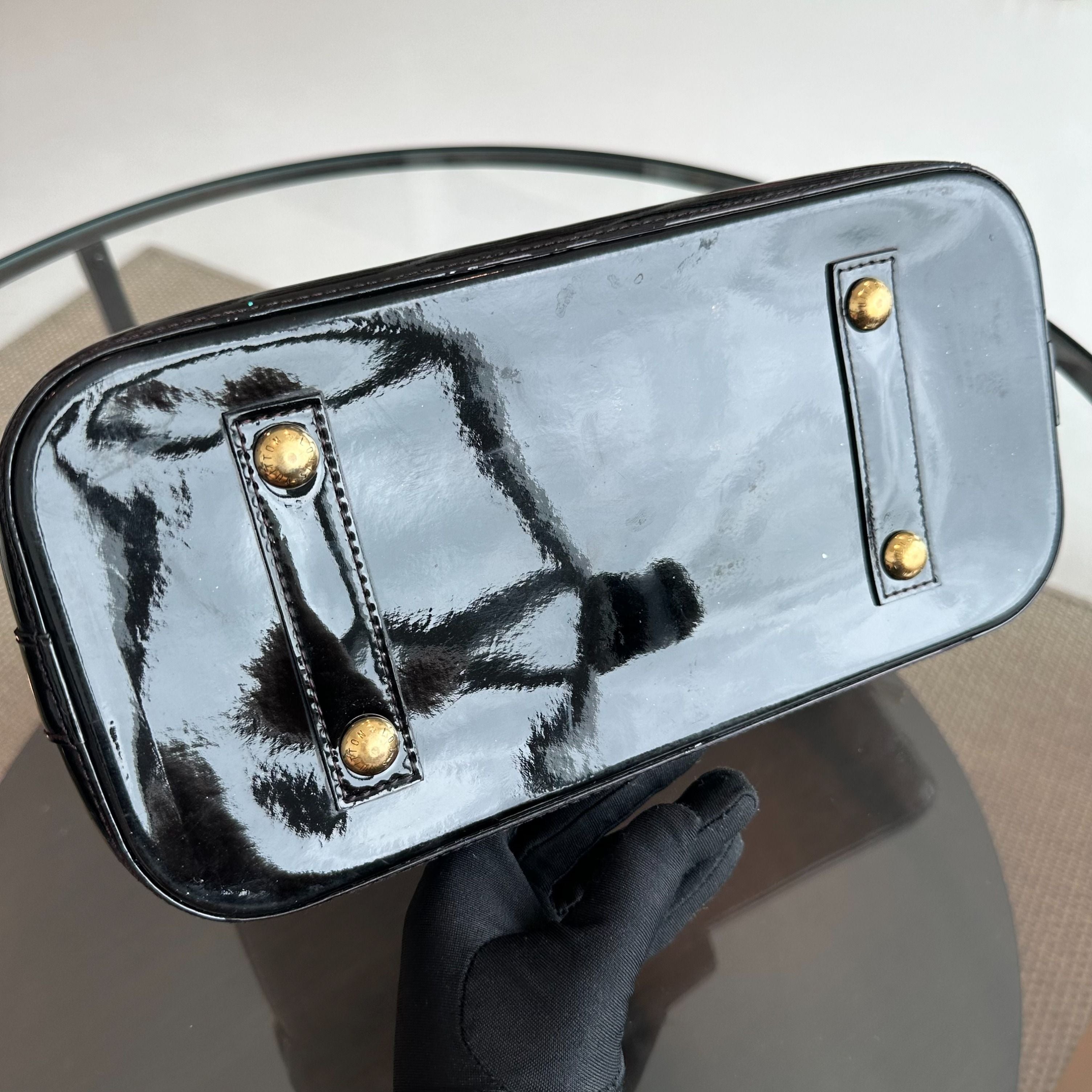 *Recolor* Louis Vuitton LV Alma PM Vernis Patent Leather Black GHW - Luxury Evermore