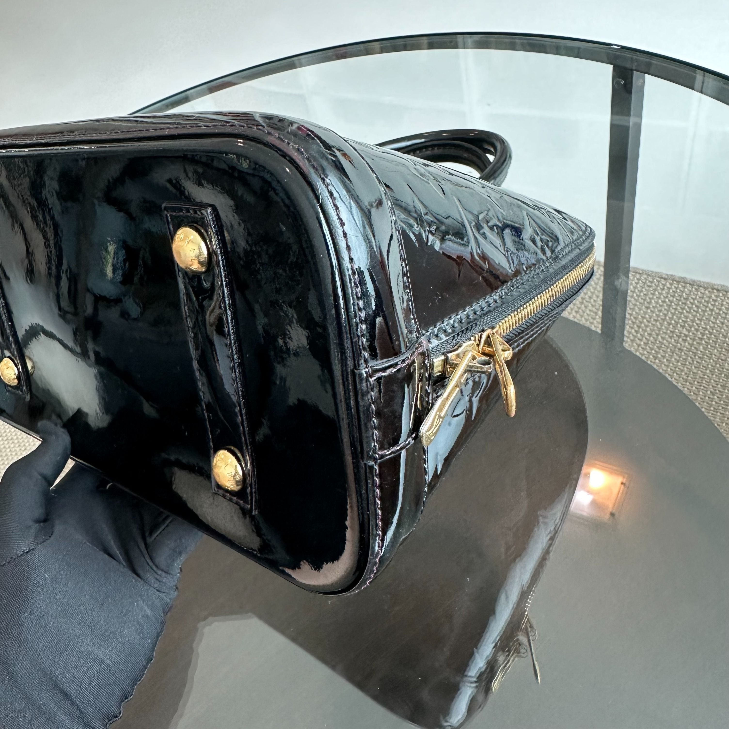 *Recolor* Louis Vuitton LV Alma PM Vernis Patent Leather Black GHW - Luxury Evermore