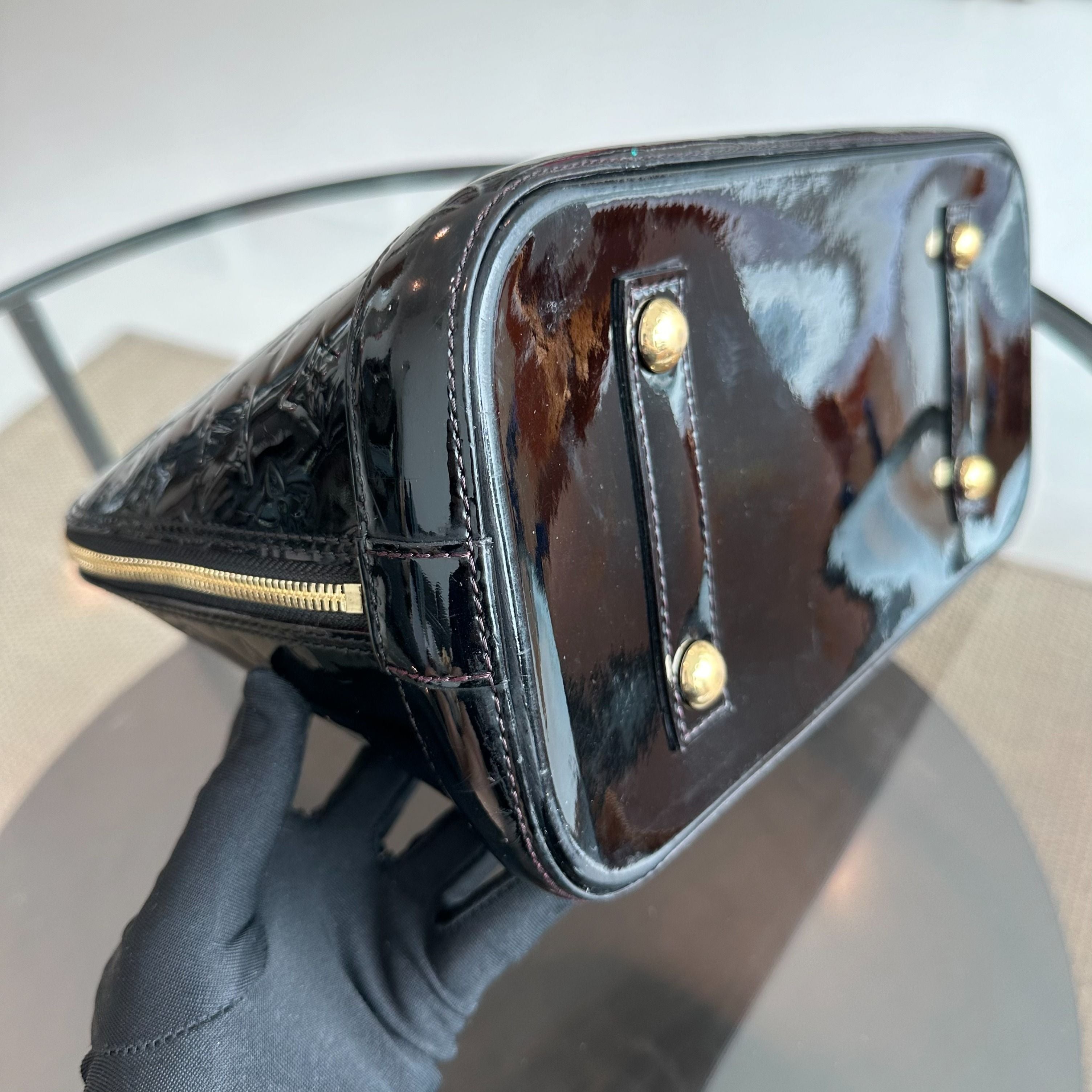 *Recolor* Louis Vuitton LV Alma PM Vernis Patent Leather Black GHW - Luxury Evermore