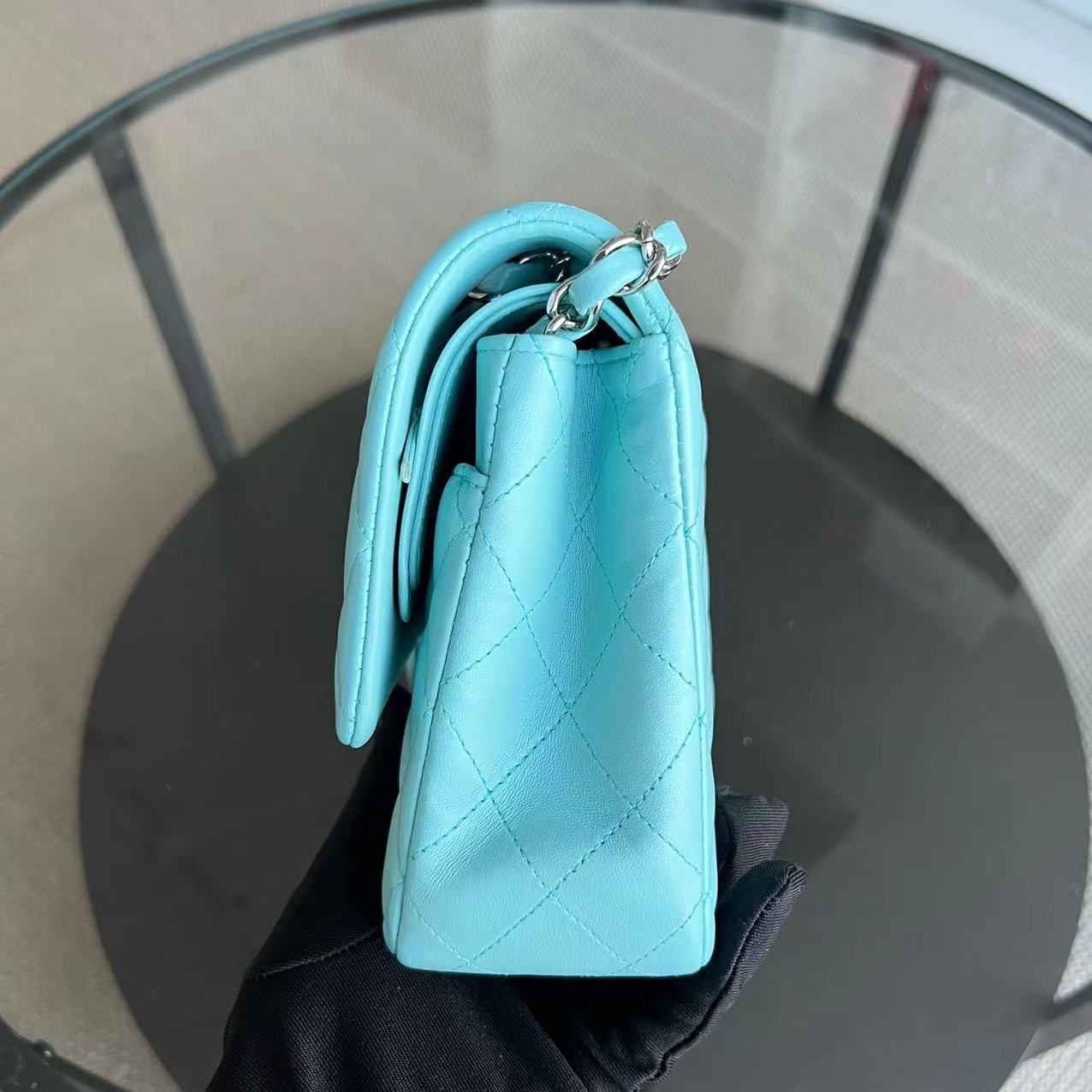 *Series 27* Chanel Classic Flap Double Flap Quilted Lambskin Tiffany Blue Silver Hardware Series 27 - Luxury Evermore