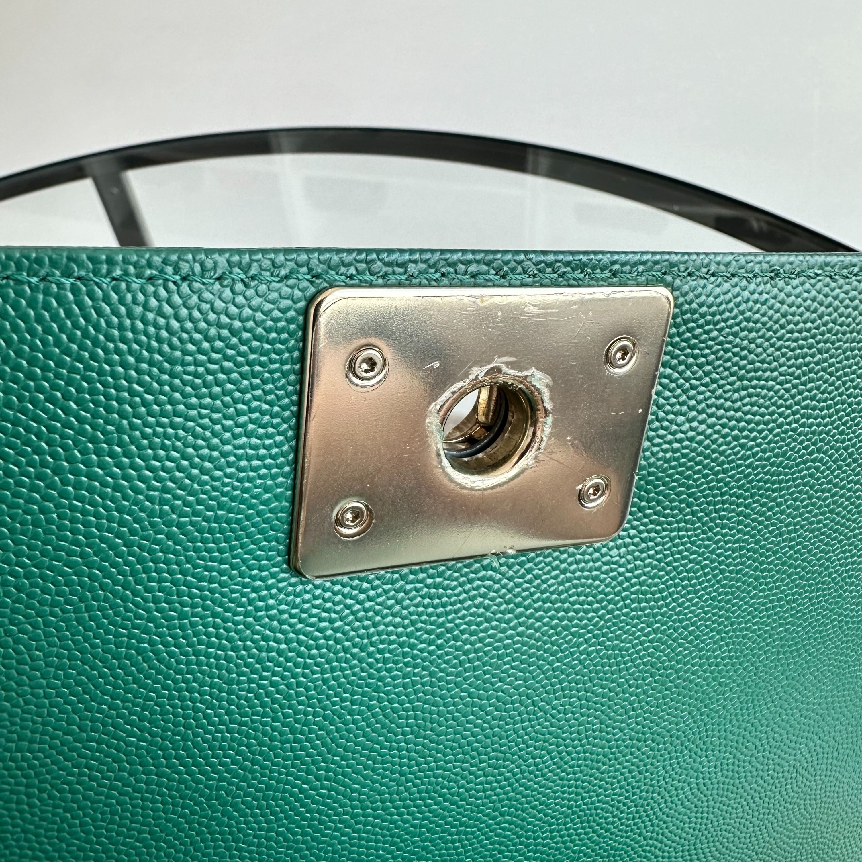 *Series 30* Chanel Caviar Boy Old Medium 25CM Leboy Emerald Green LGHW No 30 - Luxury Evermore