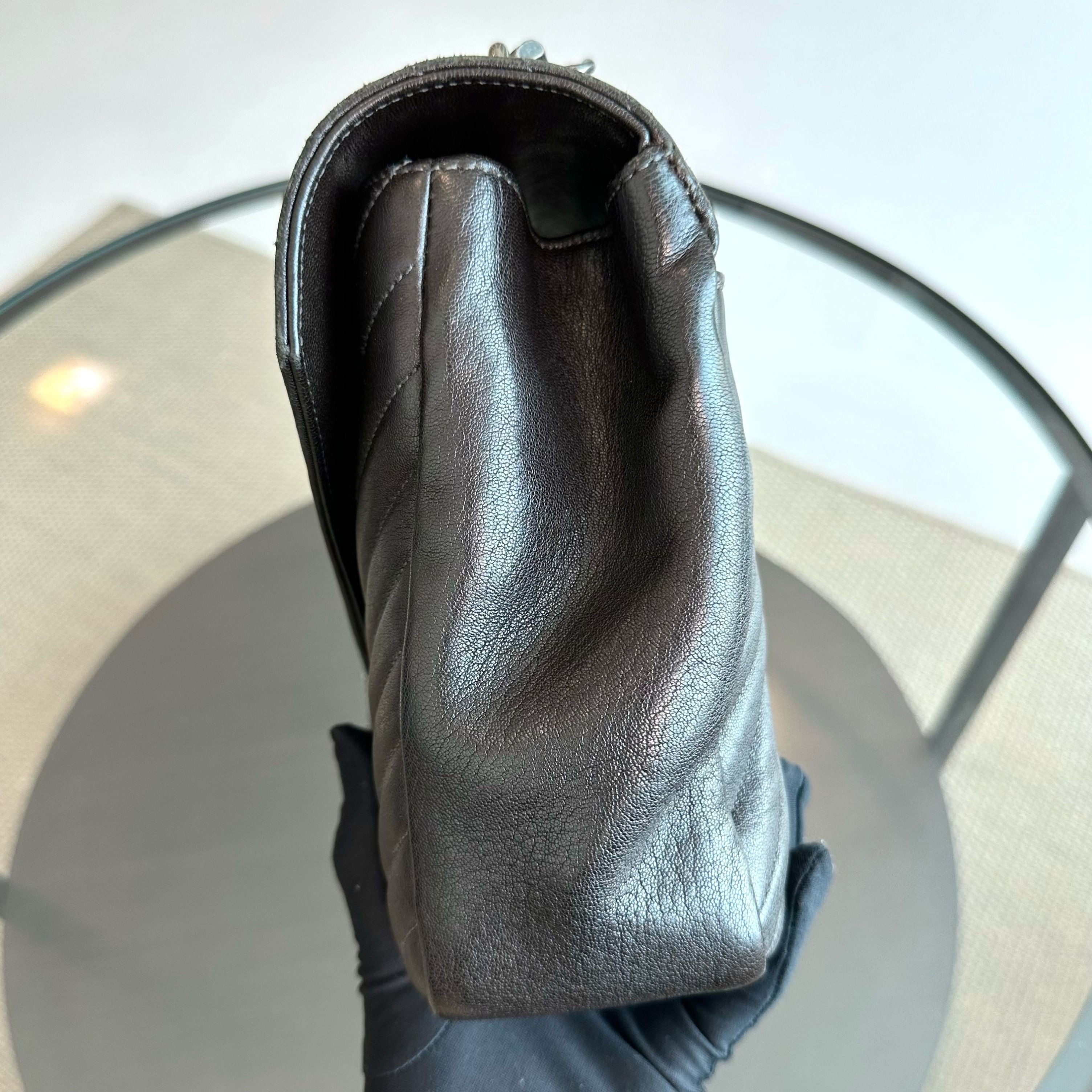 YSL Yves Saint Laurent College Large Dark Brown 2 Way Shoulder Bag - Luxury Evermore