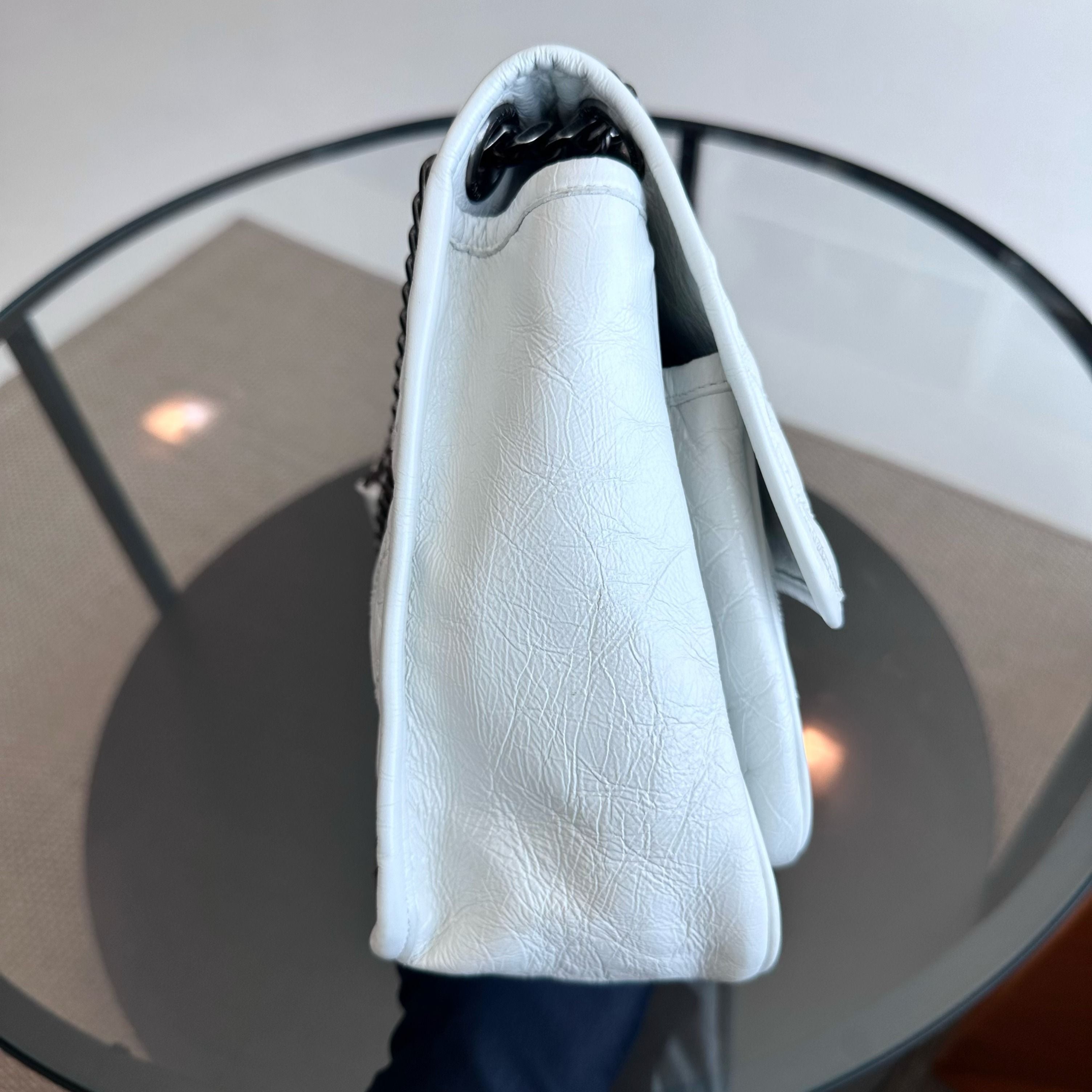 Yves Saint Laurent YSL Niki Medium Mateless Chevron Shoulder Bag - Luxury Evermore