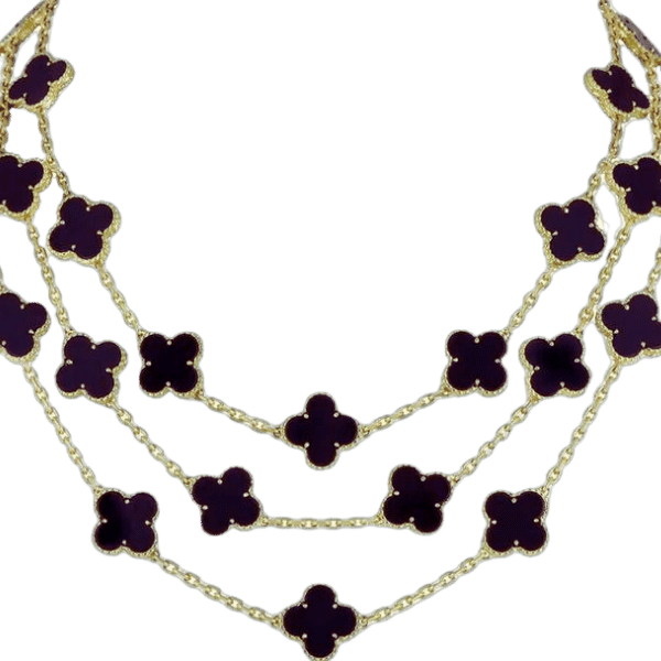 Discover the Timeless Elegance of the Van Cleef & Arpels Vintage Alhambra Onyx Necklace