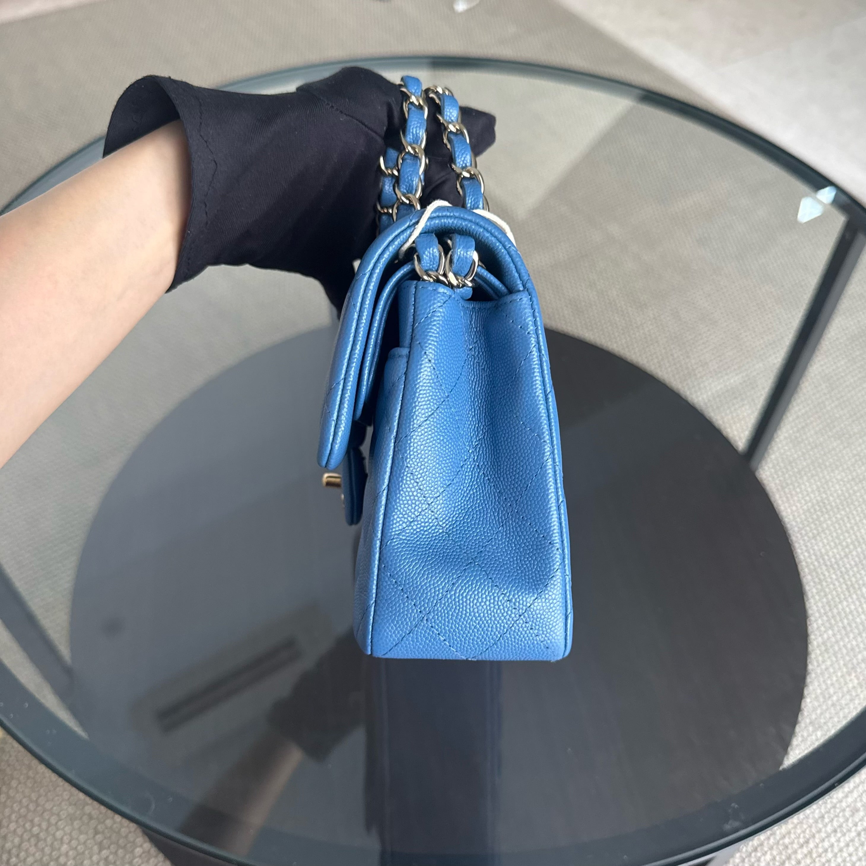 Chanel Classic Flap Small - Caviar 23CM Quilted Ocean Blue Gold Hardware Series 30