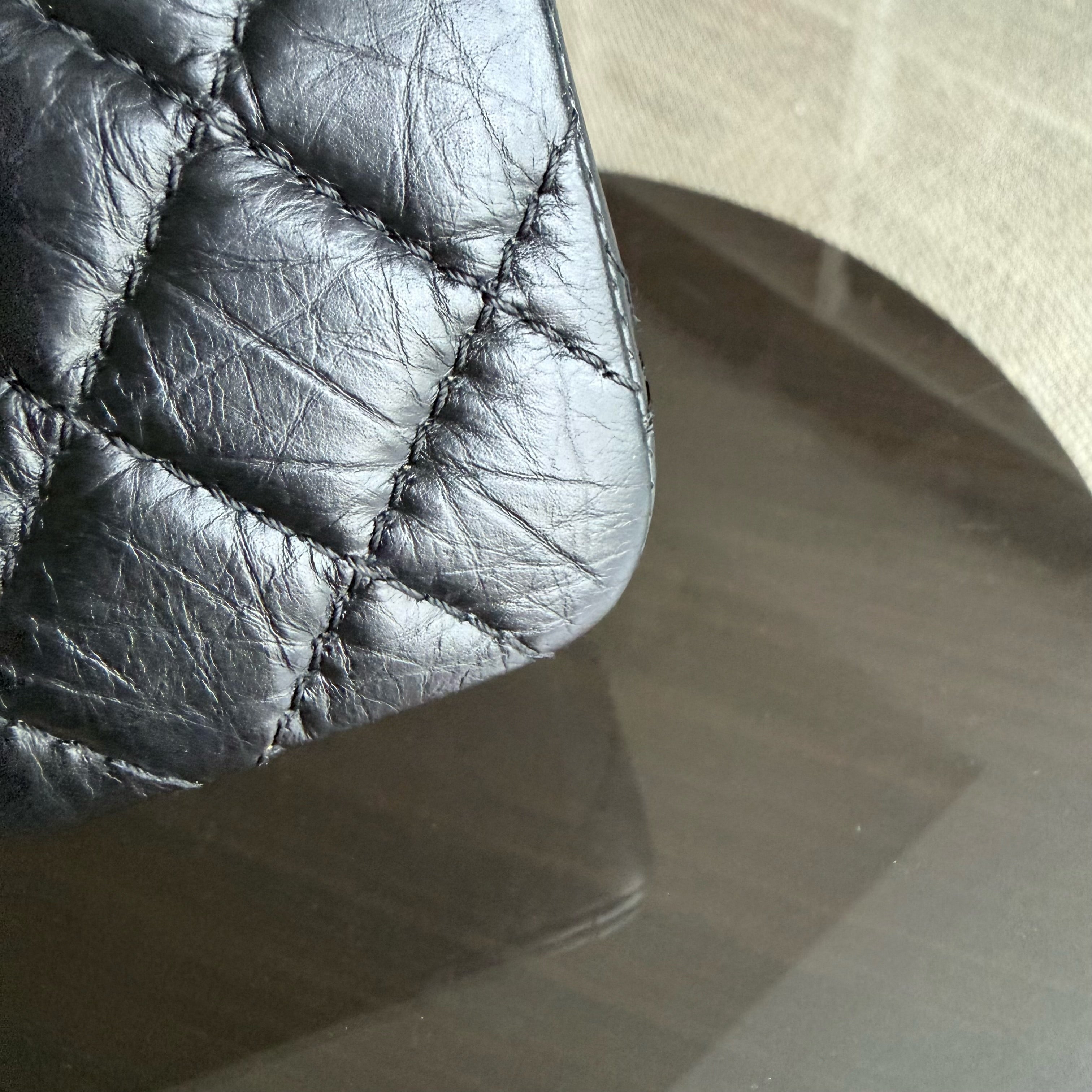 Chanel 2.55 Reissue 225 - Quilted Aged Calfskin Black Ruthenium Silver Hardware Series 18