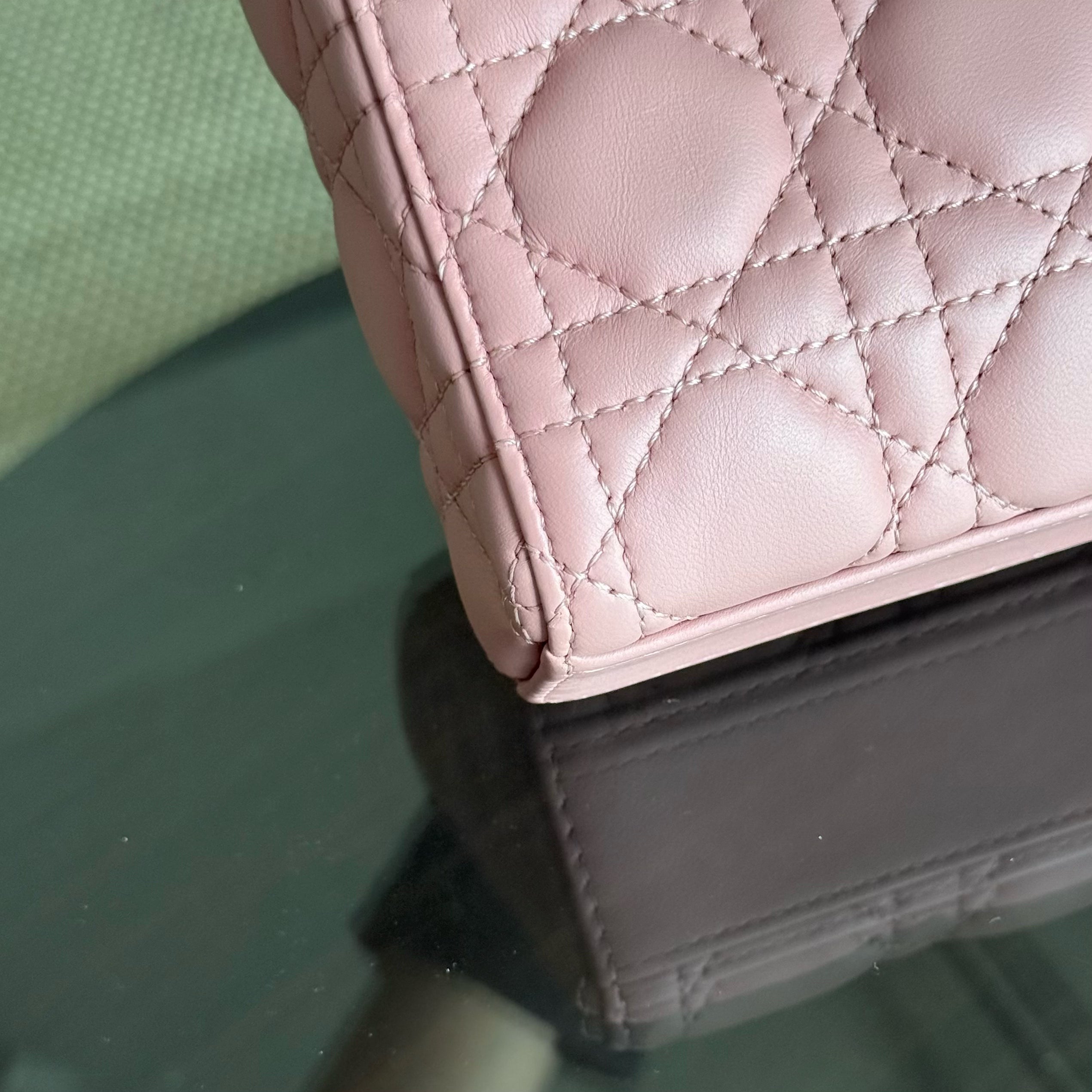 Dior Lady D-Joy Flap Small - Cannage Lambskin Pink Gold Hardware
