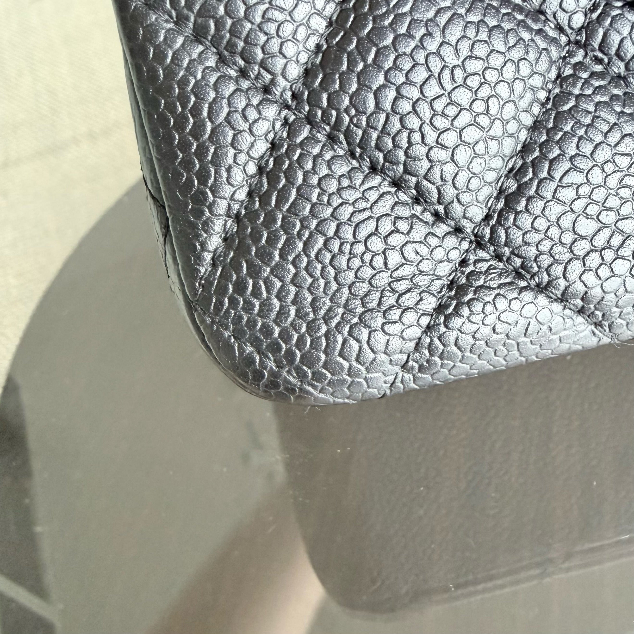 Chanel Classic Flap Medium - Caviar 25CM Quilted Double Flap Black Gold Hardware Series 12