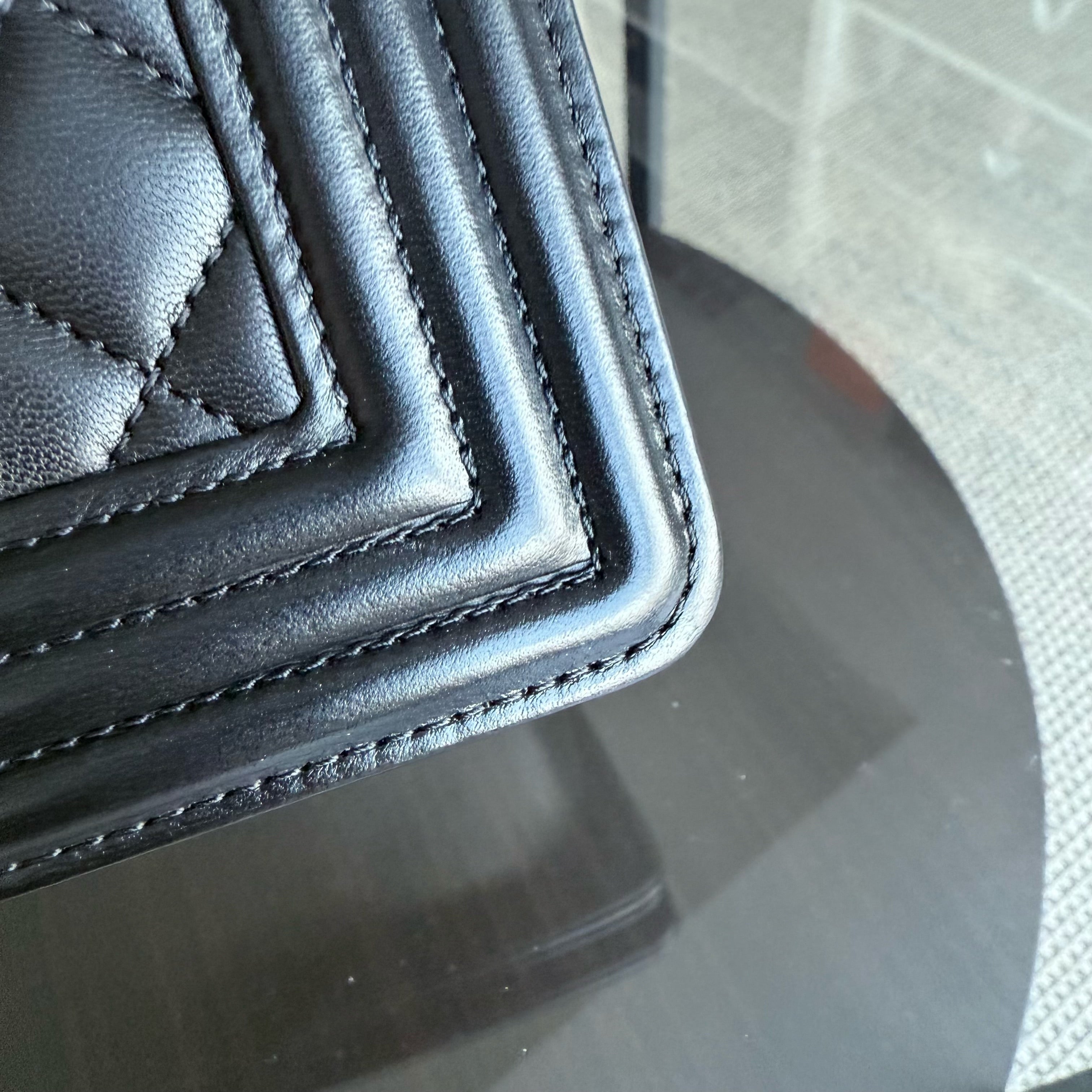 Chanel Boy Large - 30CM Quilted Lambskin Large Black Gold Hardware Series 21