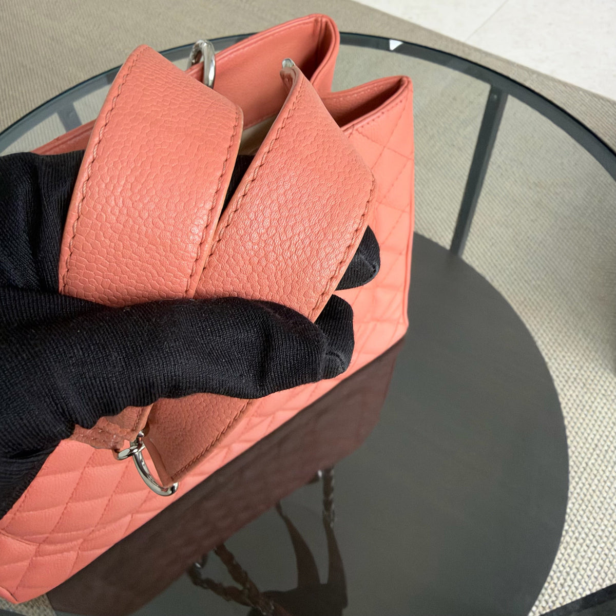 Chanel GST Grand Shopping Tote - Caviar Quilted Blush Silver Hardware Series 12