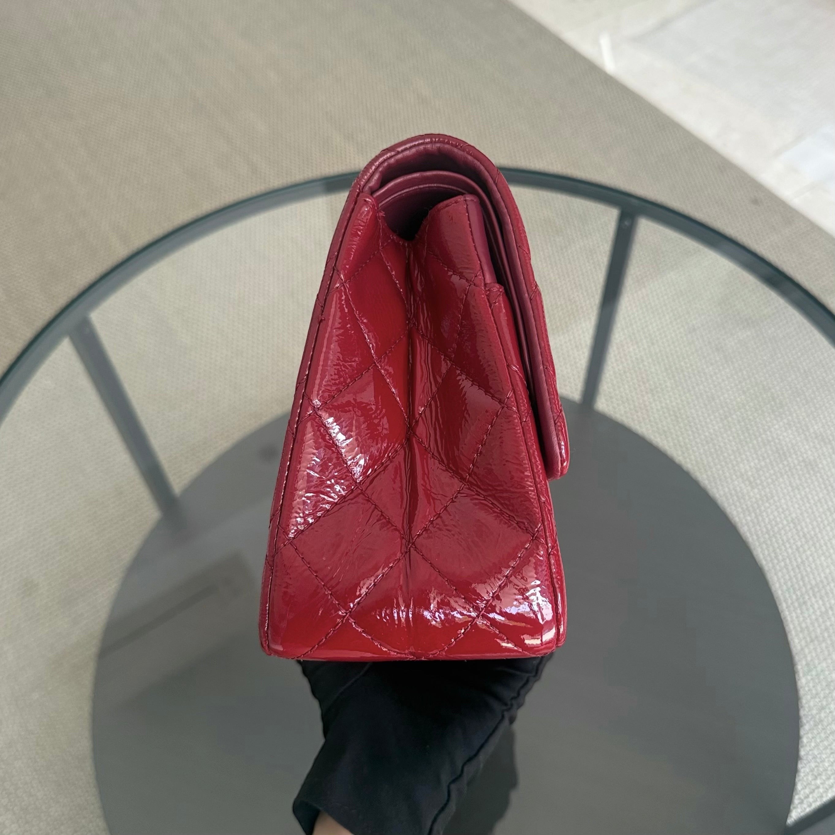 Chanel 2.55 Reissue 227 - Quilted Aged Glazed Calfskin Red Silver Hardware Series 14