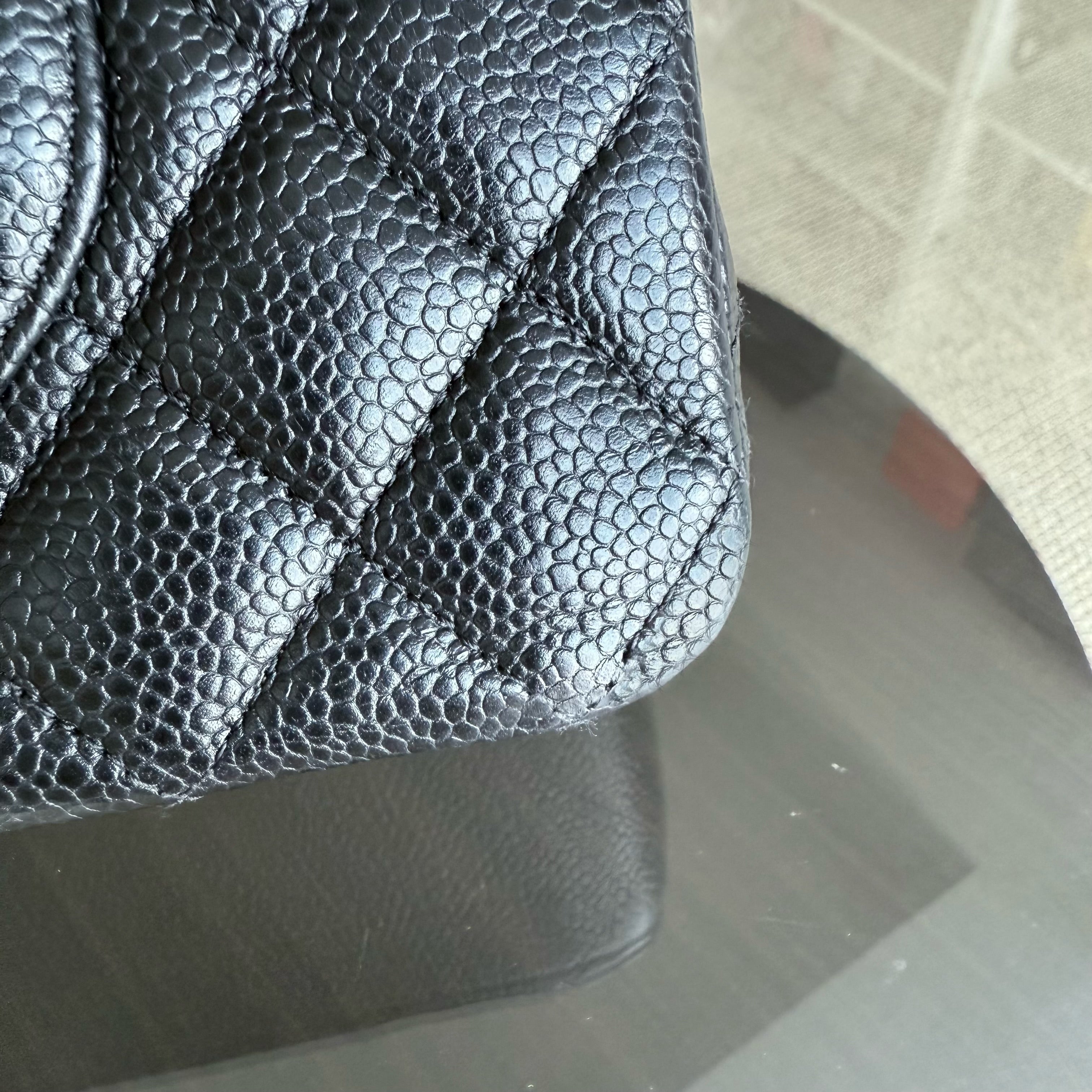 Chanel Classic Flap Medium - 25CM Quilted Caviar Black Silver Hardware Series 20