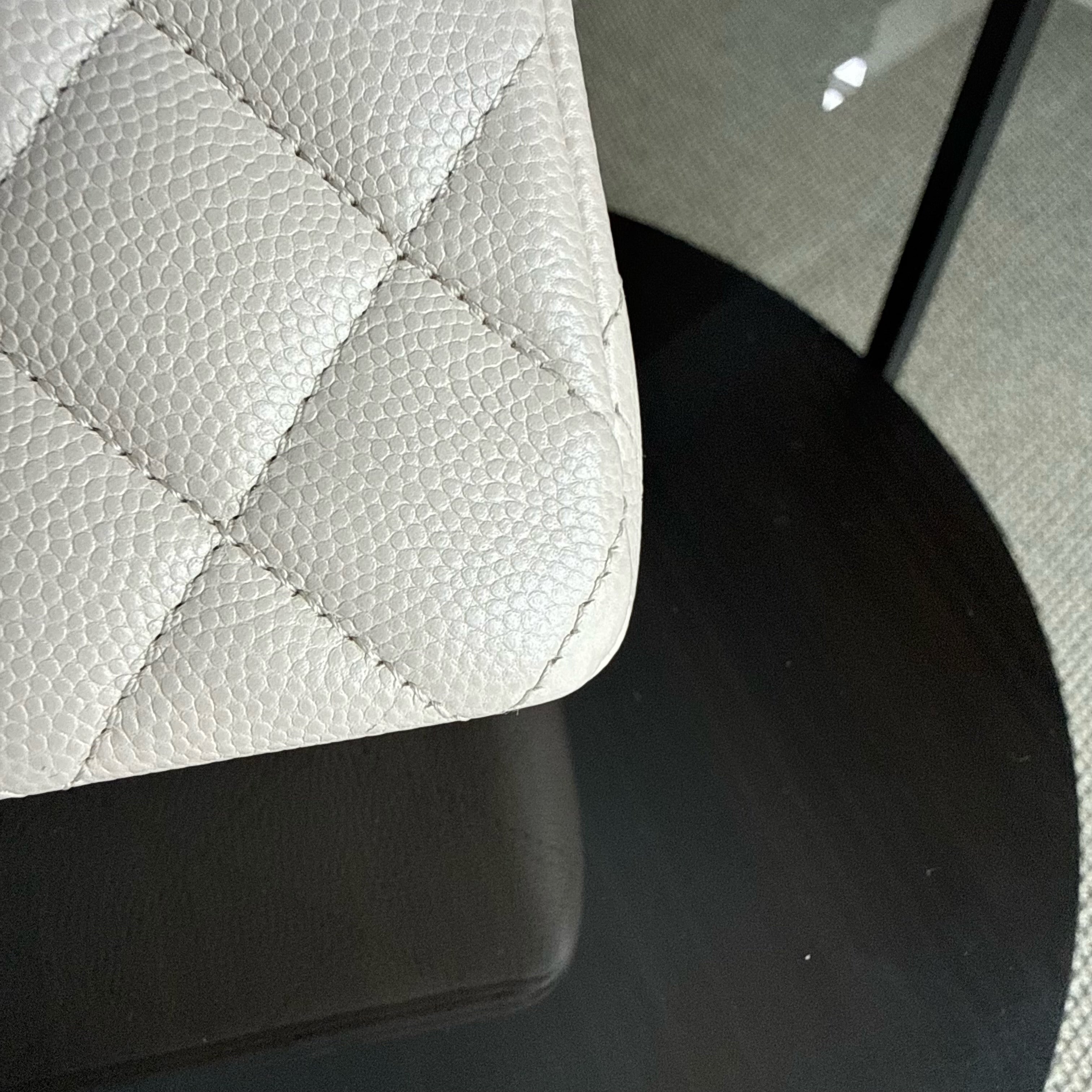 Chanel Classic Flap Medium - Caviar 25CM Quilted Double Flap Light Gray Grey Silver Hardware Series 26