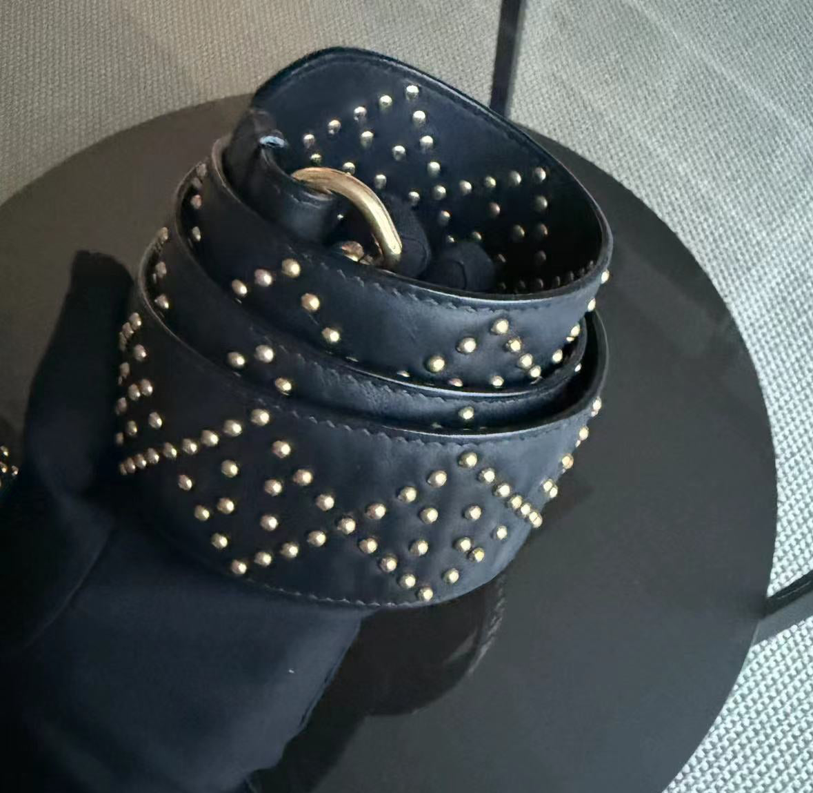 Dior Lady Mini Quilted Studded Lambskin Black Golden Hardware