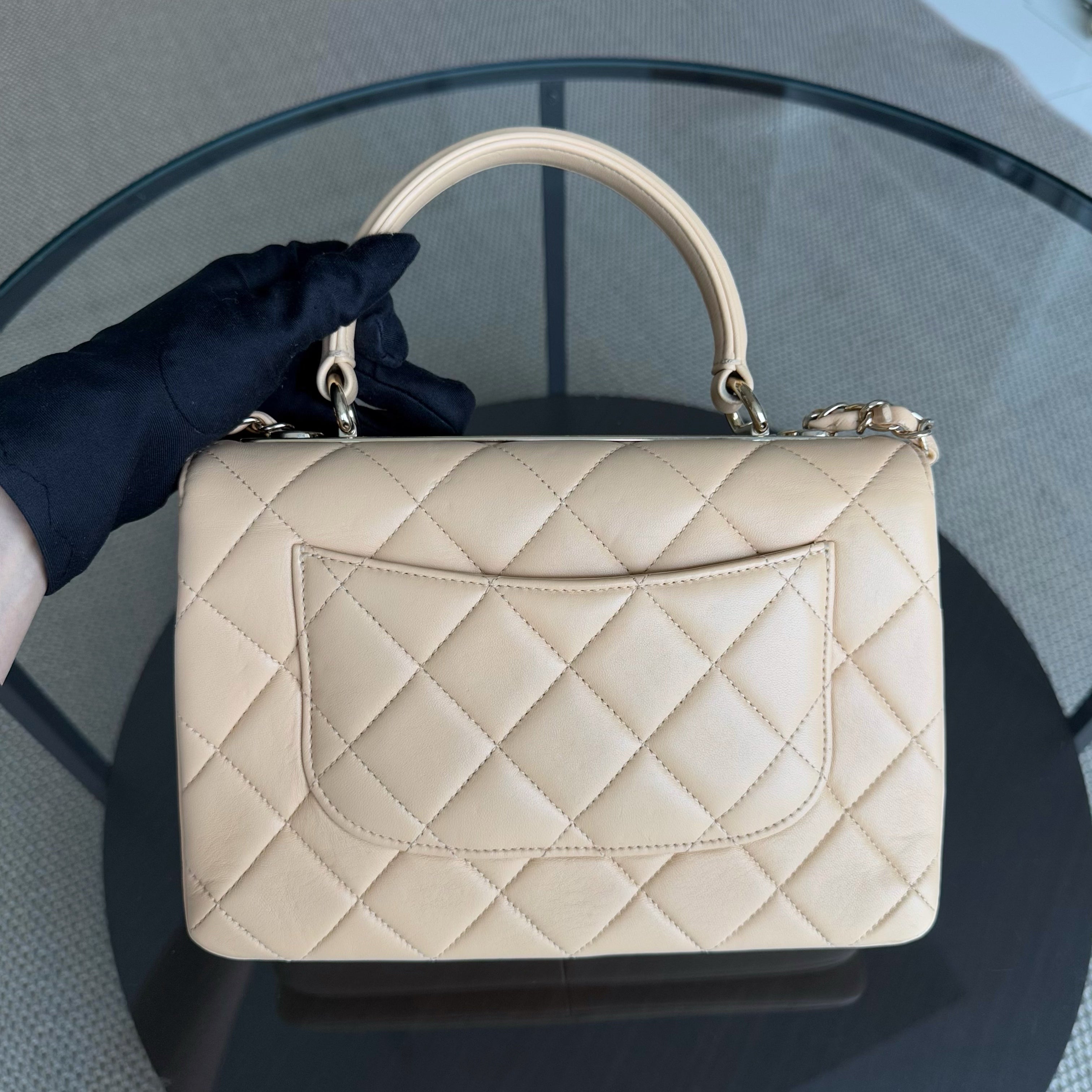 Chanel Trendy CC - Small 25CM Quilted Lambskin Beige Gold Hardware Series 26