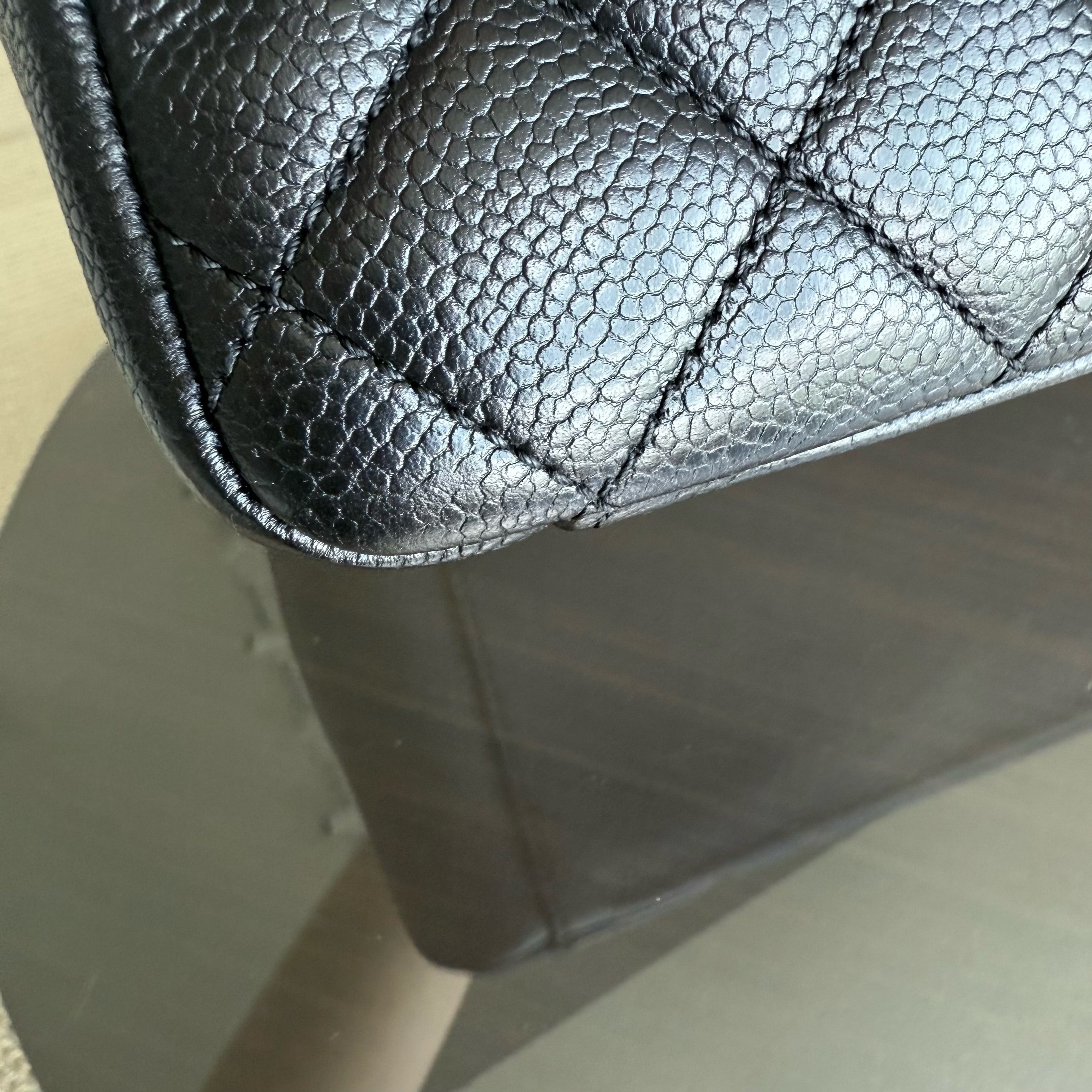 Chanel GST Grand Shopping Tote - Caviar Quilted Black Silver Hardware Series 13