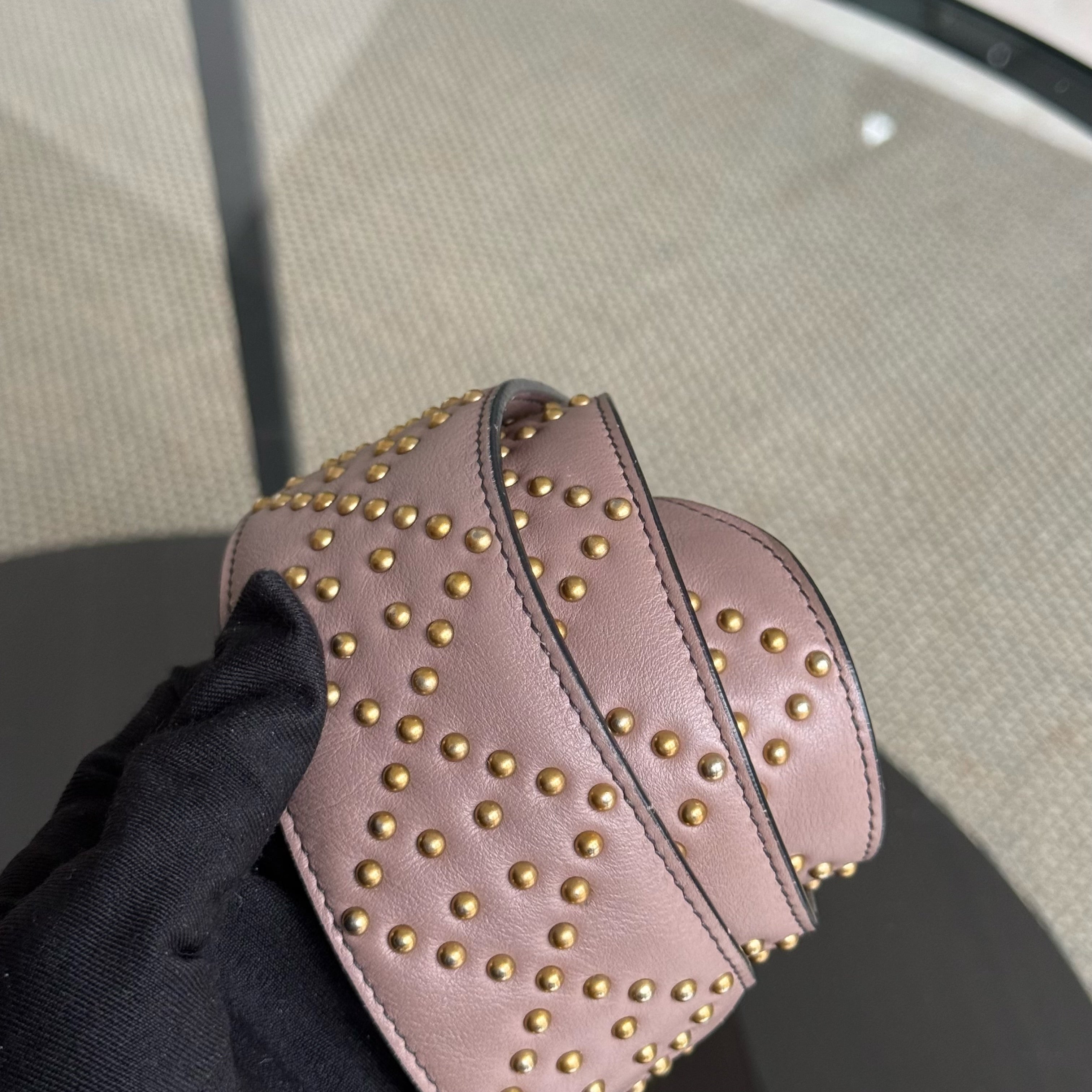 Dior Lady Medium Flap - Studded Cannage Blush Gold Hardware