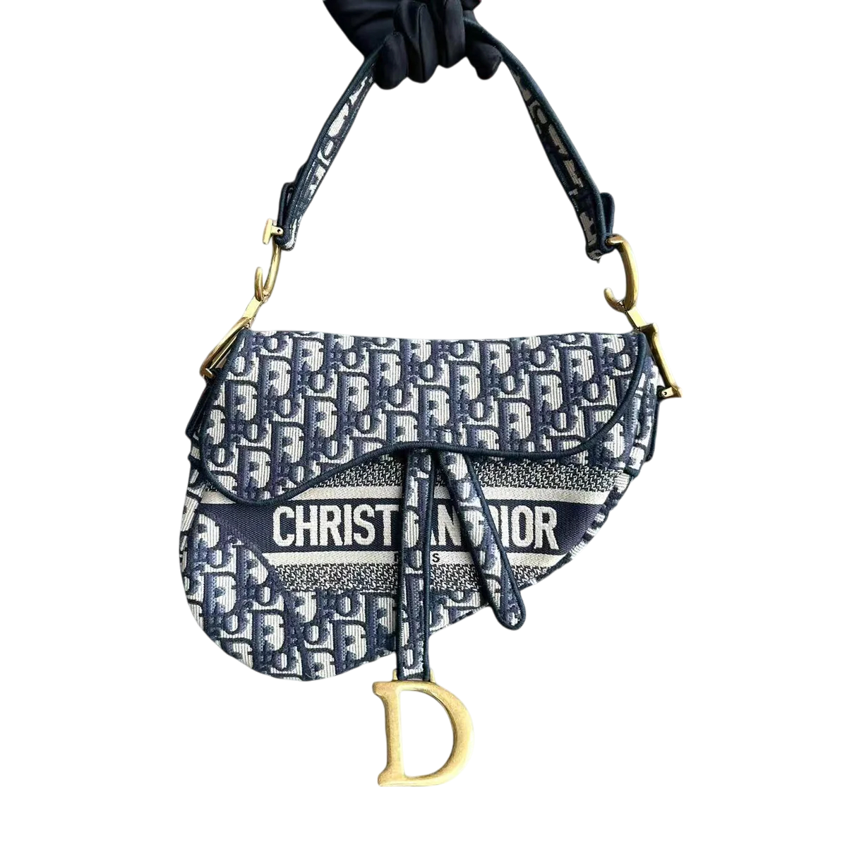 Dior Saddle Medium - Oblique Canvas Monogram Dark Blue Gold Hardware