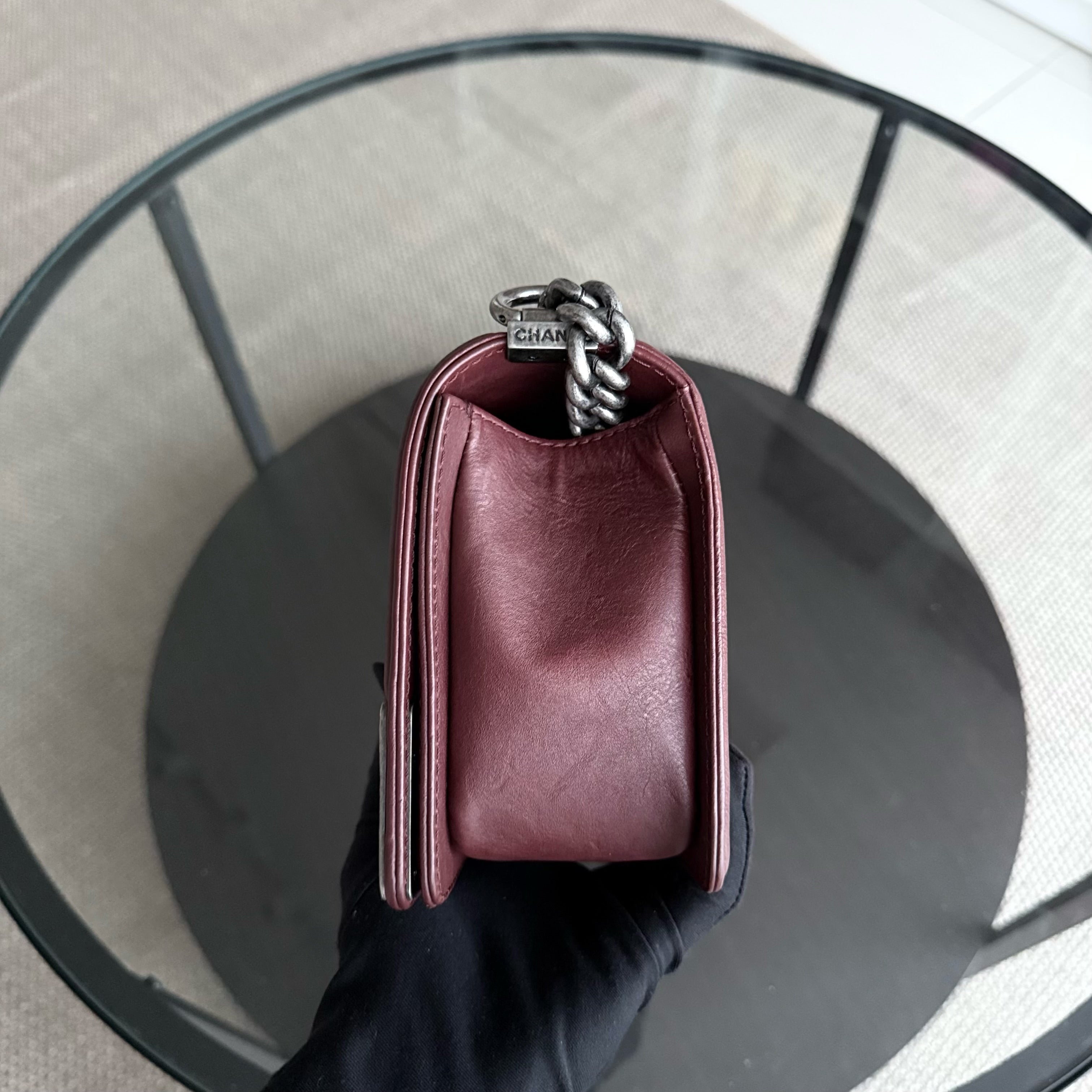 Chanel Boy Medium - 25CM Quilted Limited Edition Paris-Dallas Metal Edge Grained Calfskin Black Silver Hardware Series 19