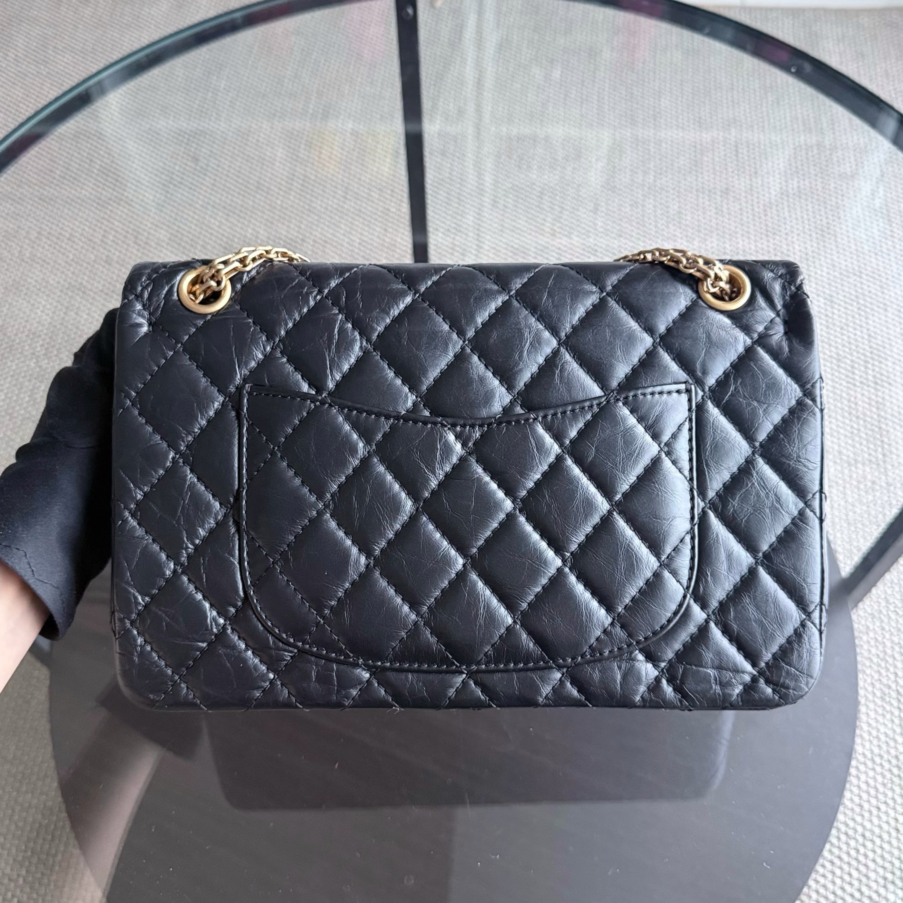 Chanel 2.55 Reissue 226 - 28CM Quilted Aged Calfskin Black Gold Hardware