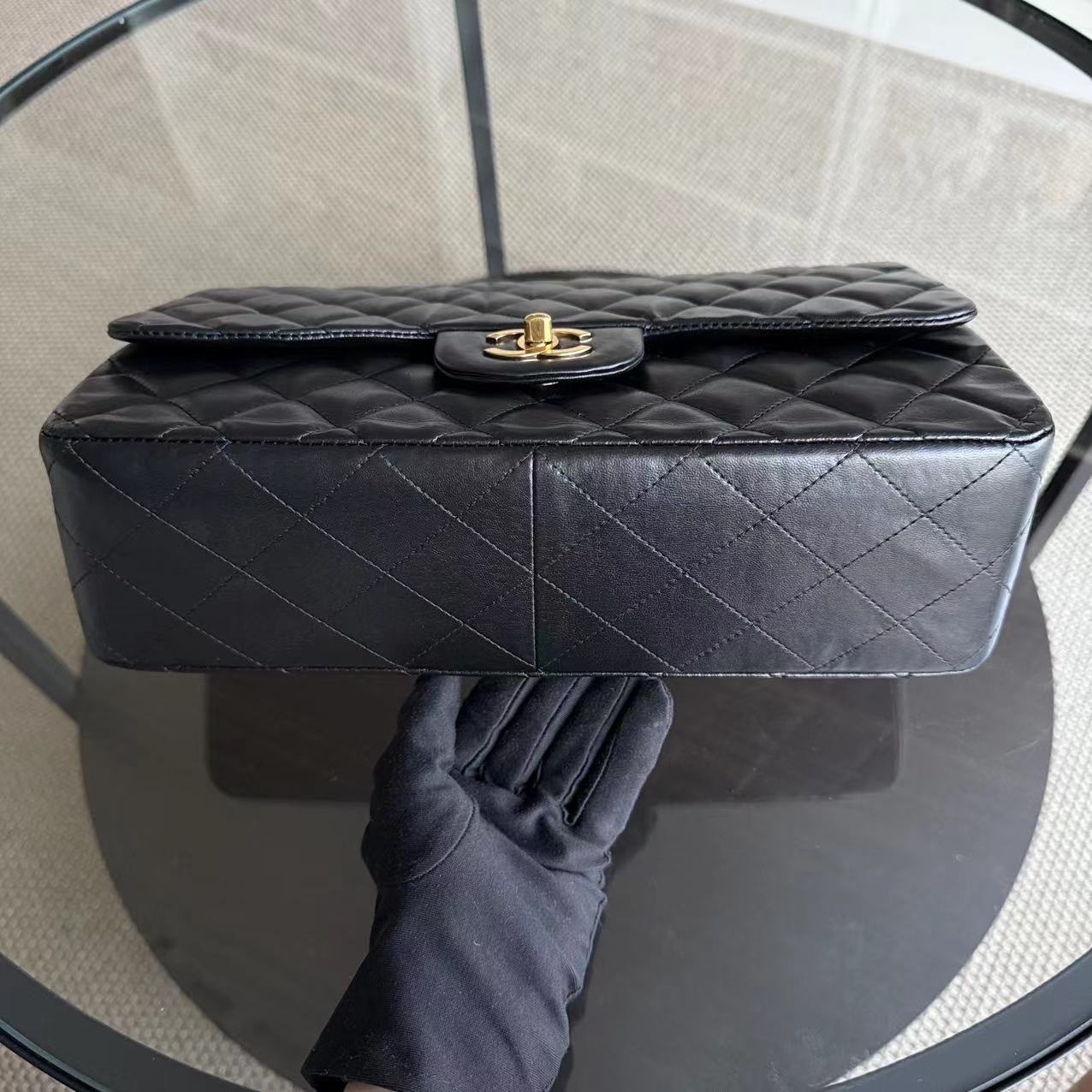 Chanel Classic Flap Jumbo - Single Flap Quilted Lambskin Black Golden Harware Series 11