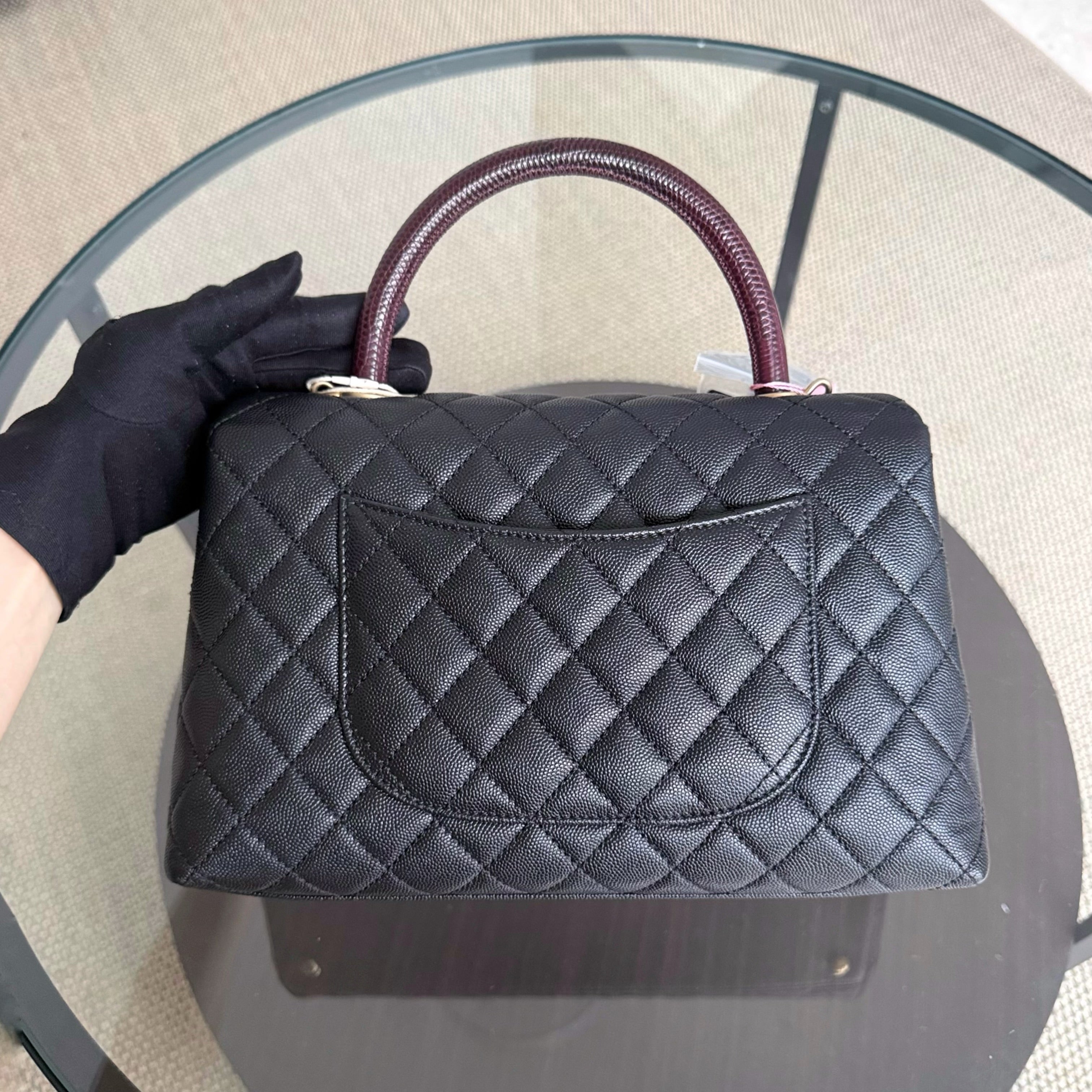 Chanel Coco Handle Medium - Caviar 29CM Quilted Black Gold Hardware Series 27